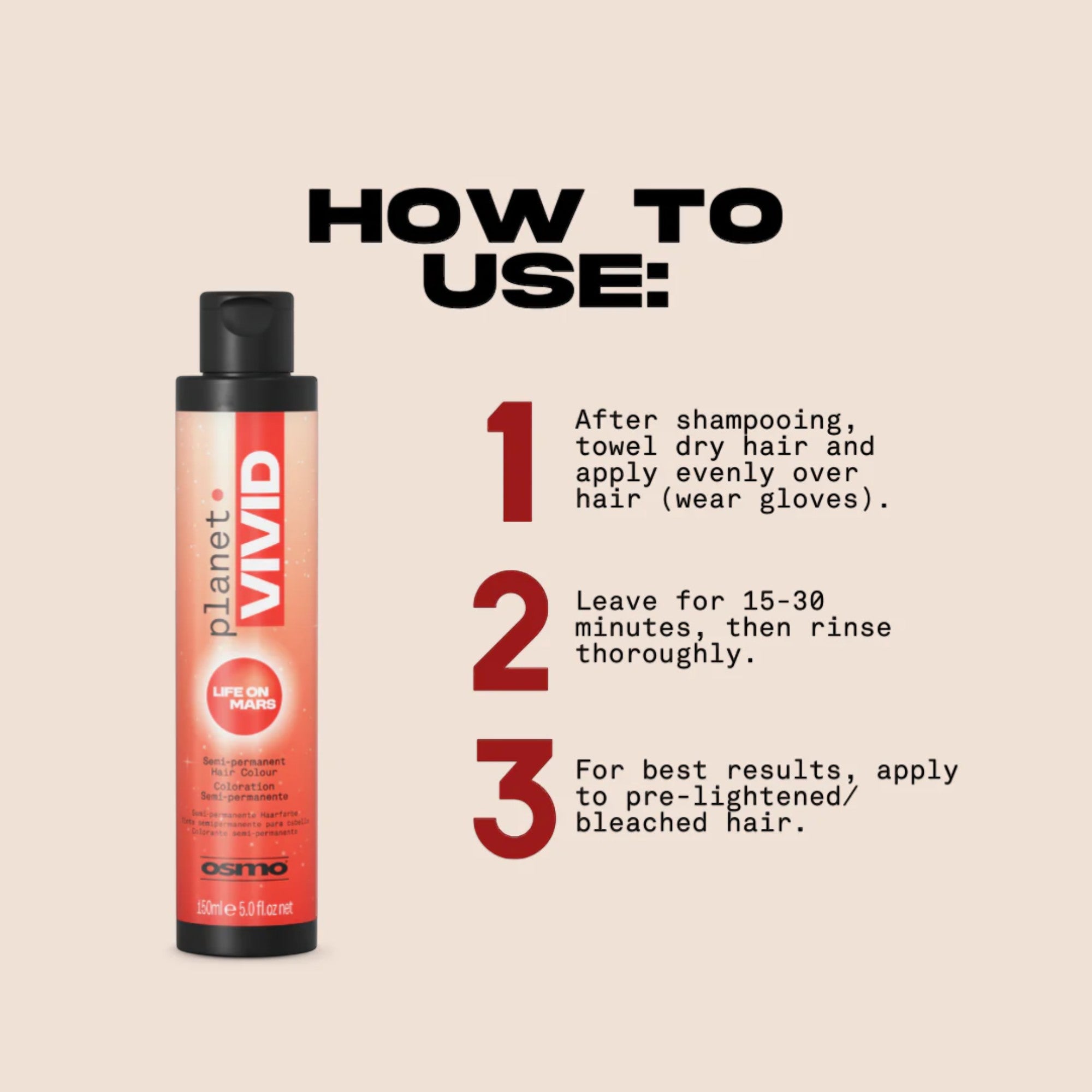 Osmo - Planet Vivid Semi-Permanent Hair Colour Life On Mars (Red) 150ml