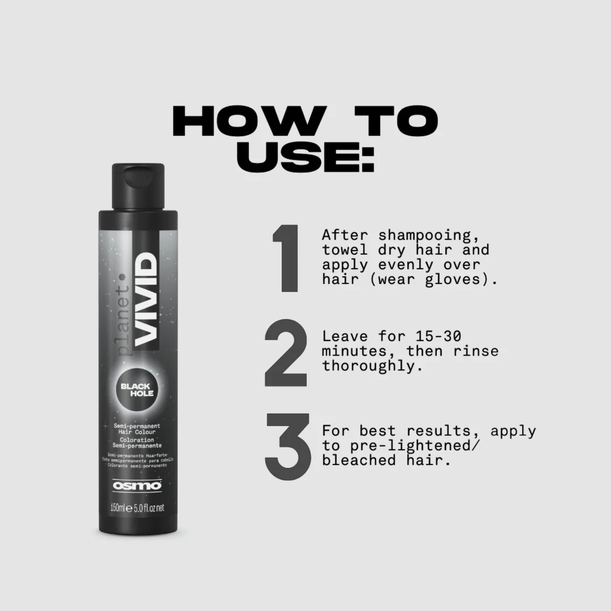Osmo - Planet Vivid Semi-Permanent Hair Colour Black Hole (Black) 150ml