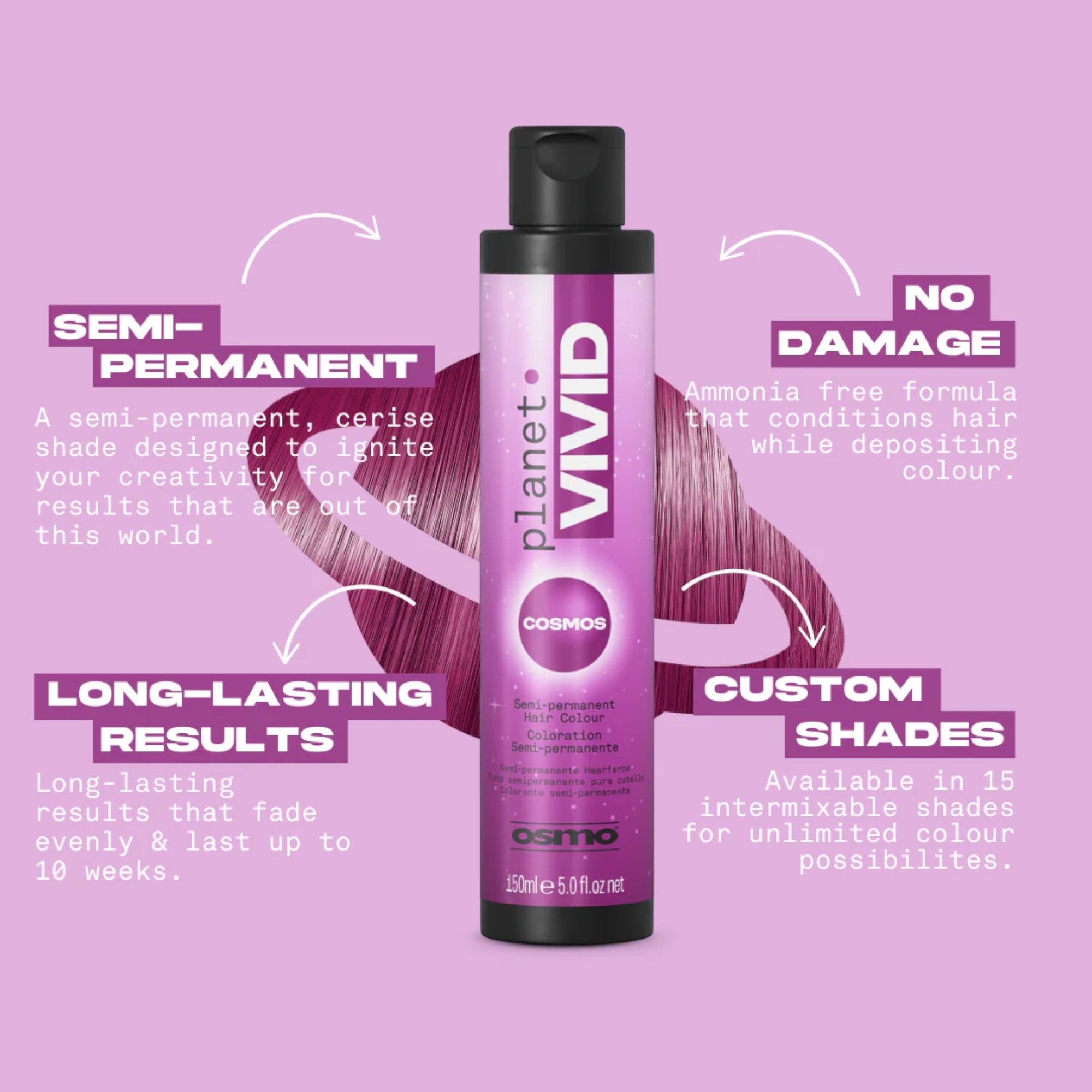 Osmo - Planet Vivid Semi-Permanent Hair Colour Cosmos (Cerise) 150ml