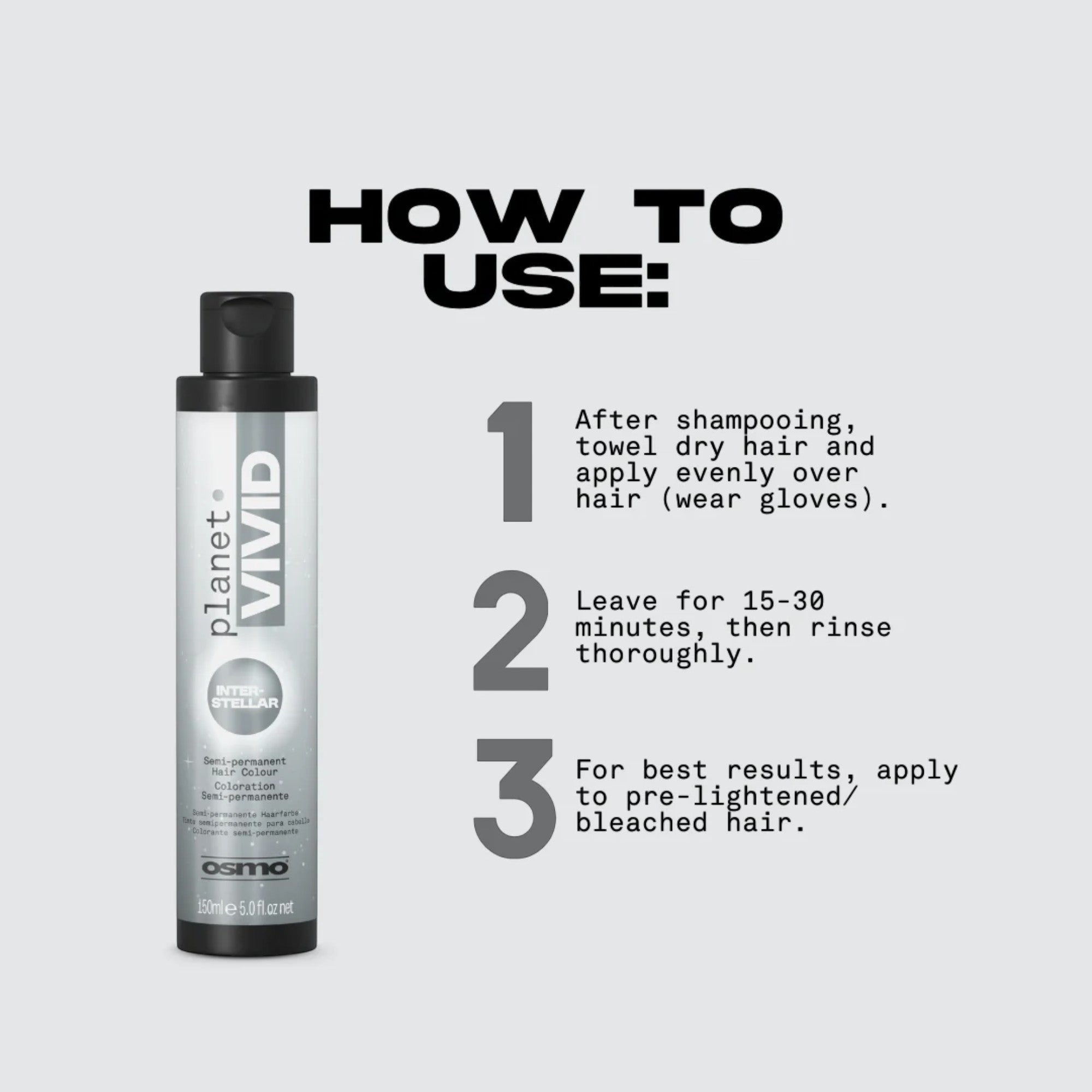 Osmo - Planet Vivid Semi-Permanent Hair Colour Interstellar (Silver) 150ml