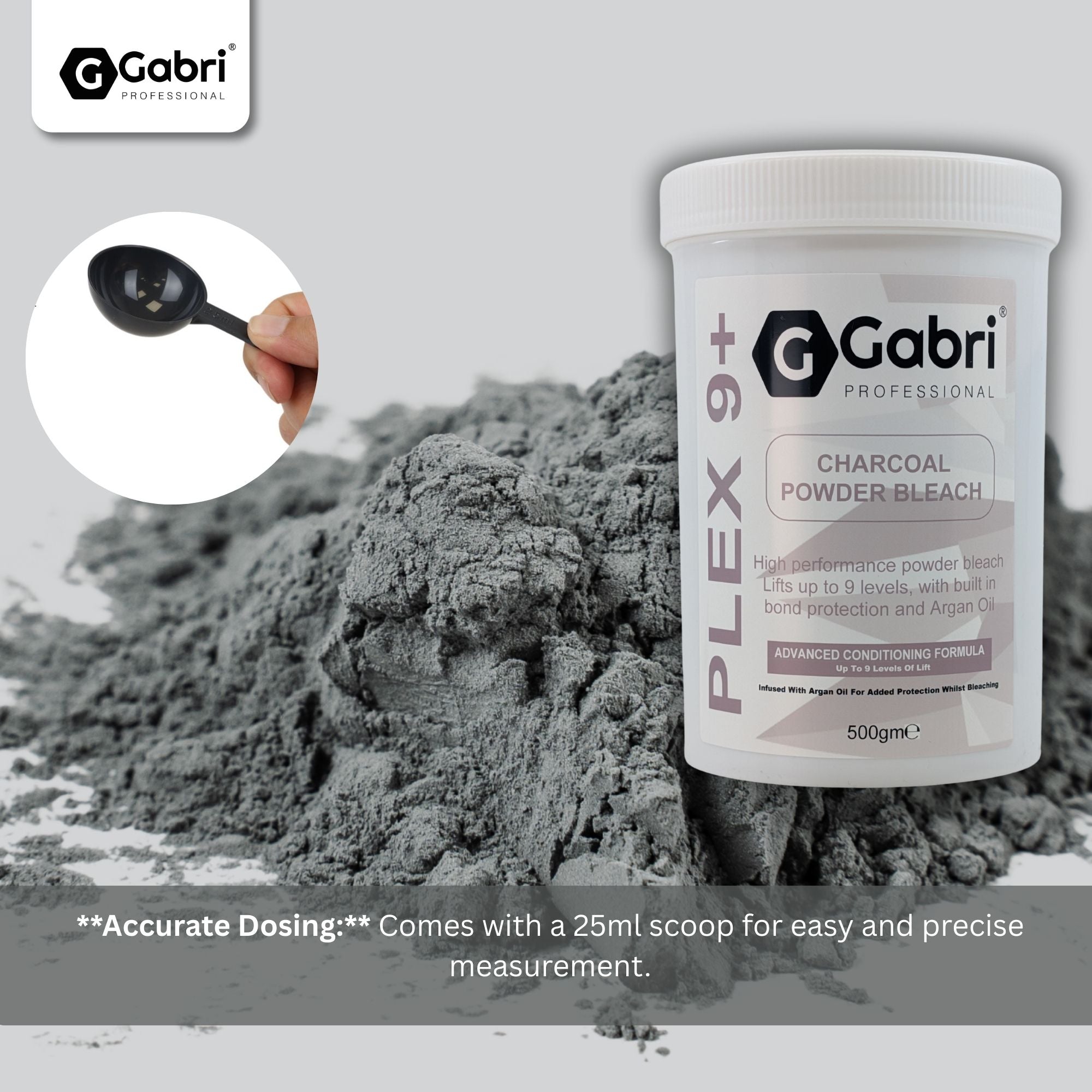 Gabri Professional - Plex 9+ Charcoal Powder Bleach 500g