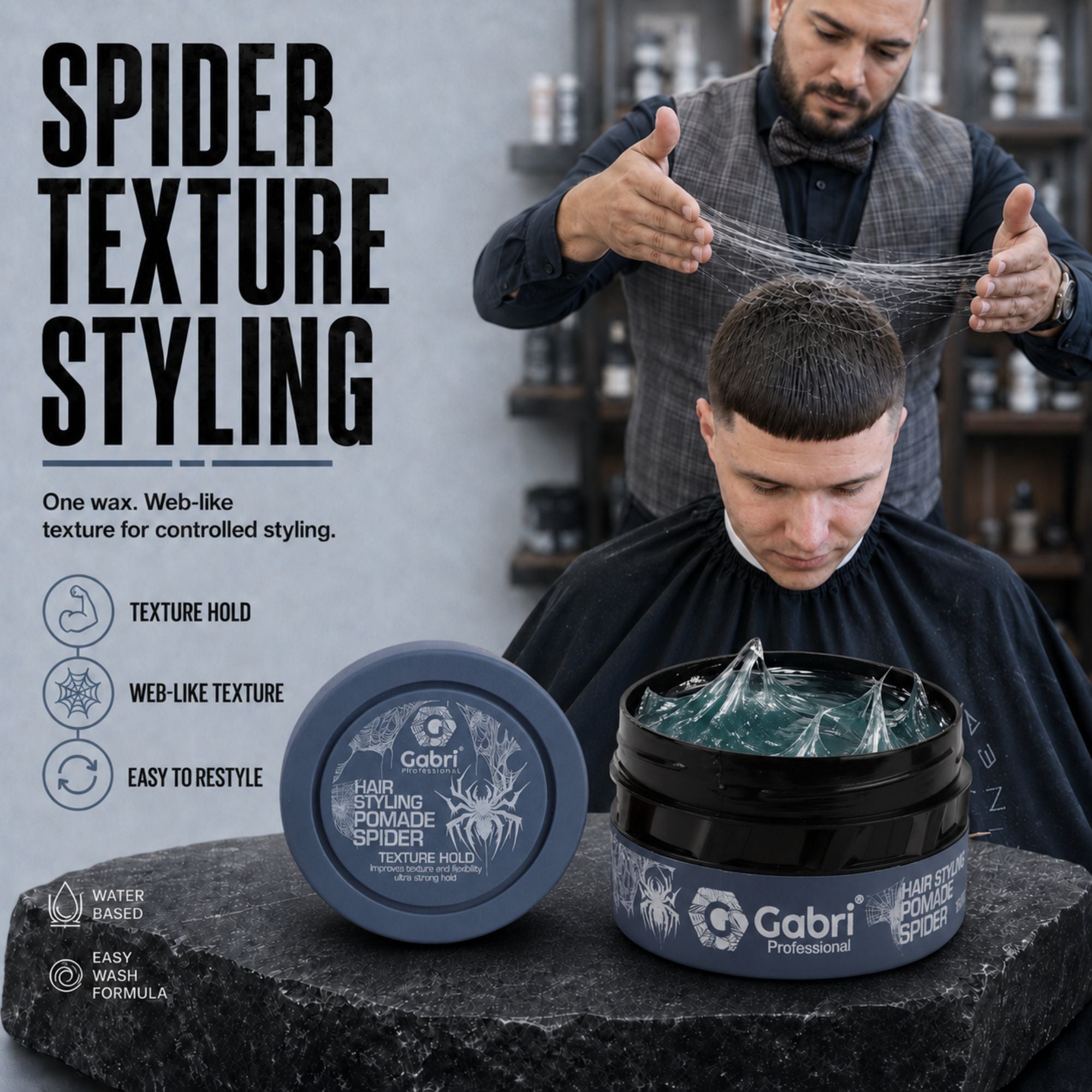 Gabri Professional - Hair Styling Pomade Spider Wax 150ml