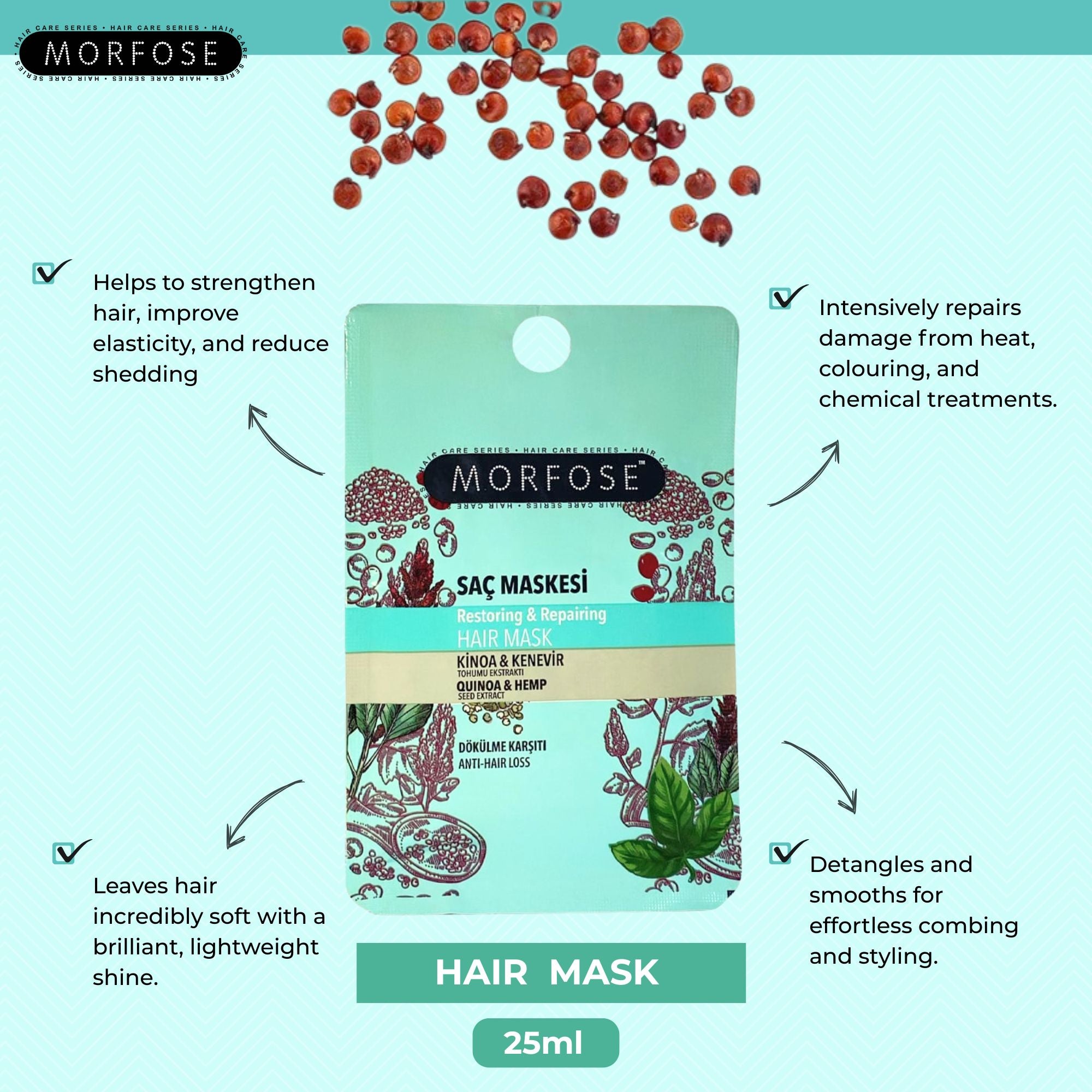 Morfose - Quinoa & Hemp Hair Mask 25ml