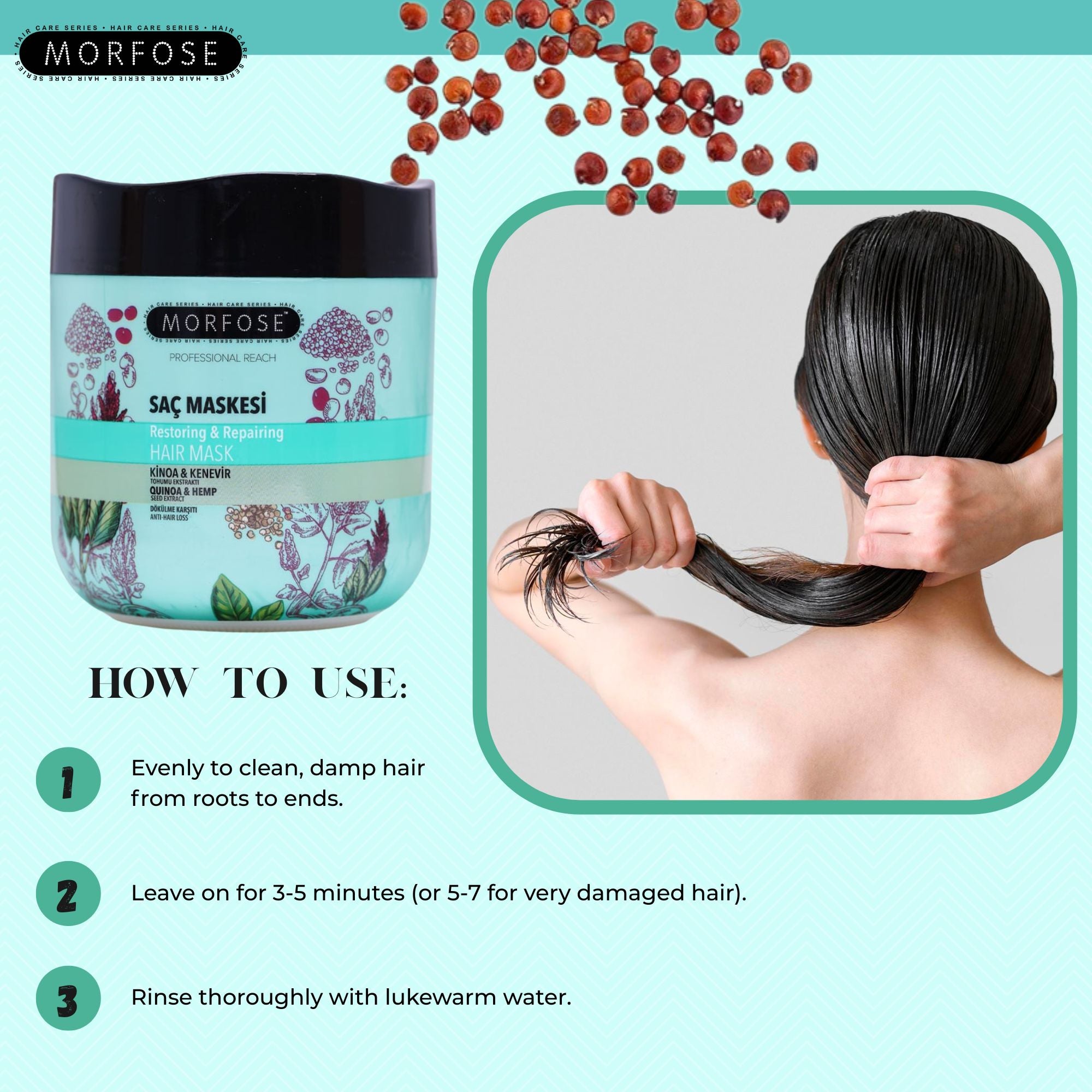 Morfose - Quinoa & Hemp Hair Mask 500ml