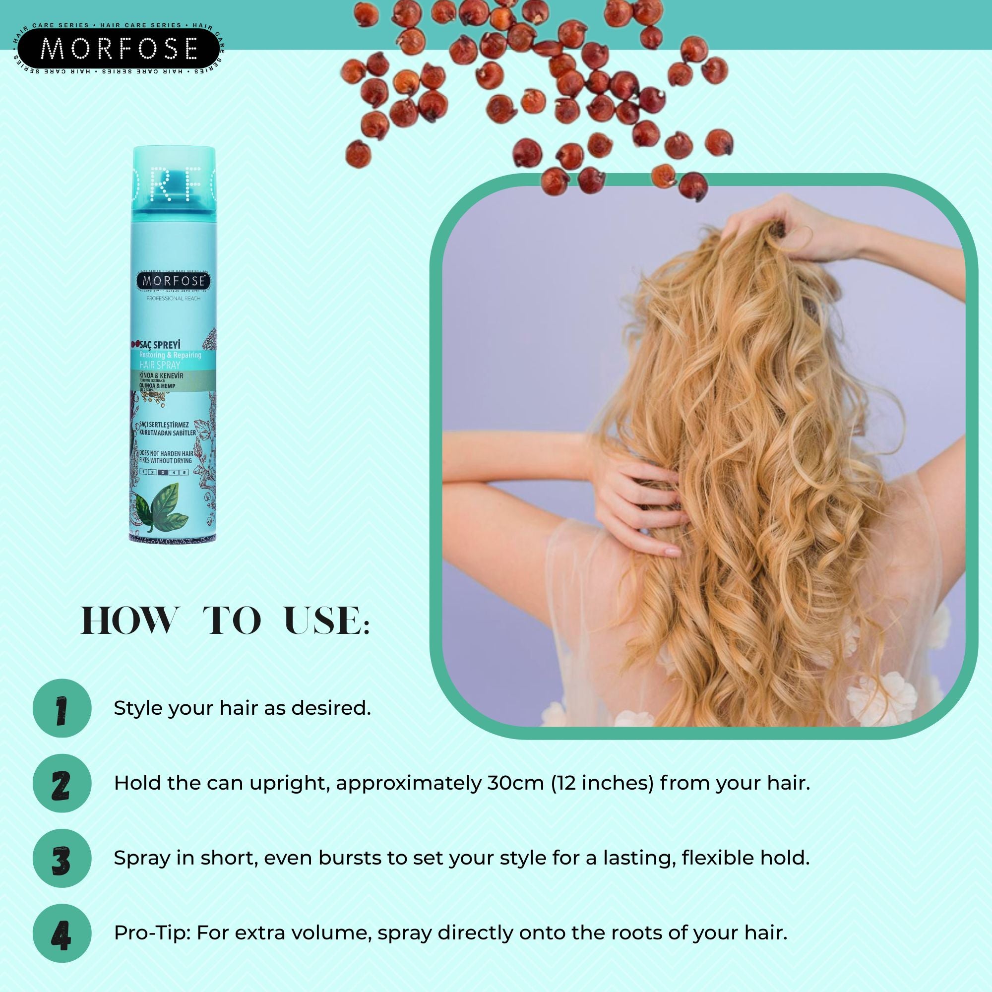 Morfose - Quinoa & Hemp Hair Spray 250ml