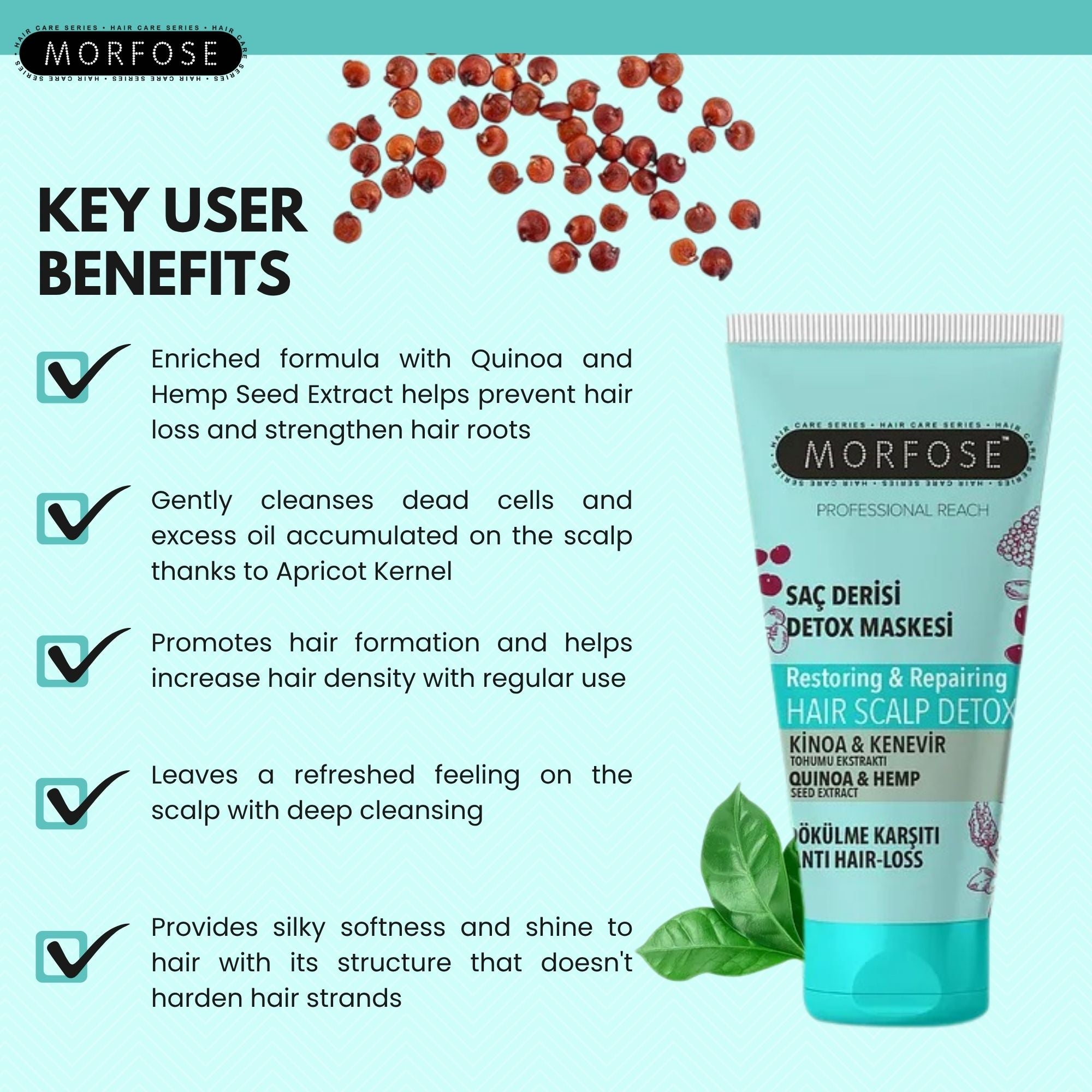 Morfose - Quinoa & Hemp Restoring & Repairing Hair Scalp Detox 100ml