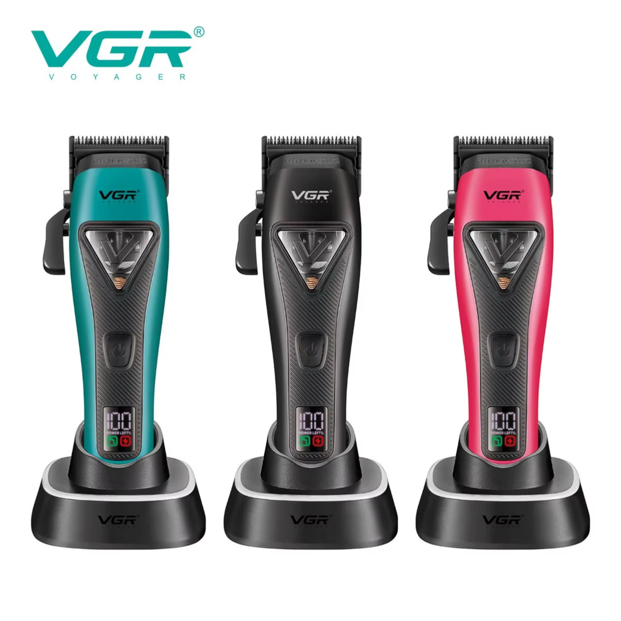 VGR - Professional Hair Clipper with 3 Interchangeable Covers (V-035C)