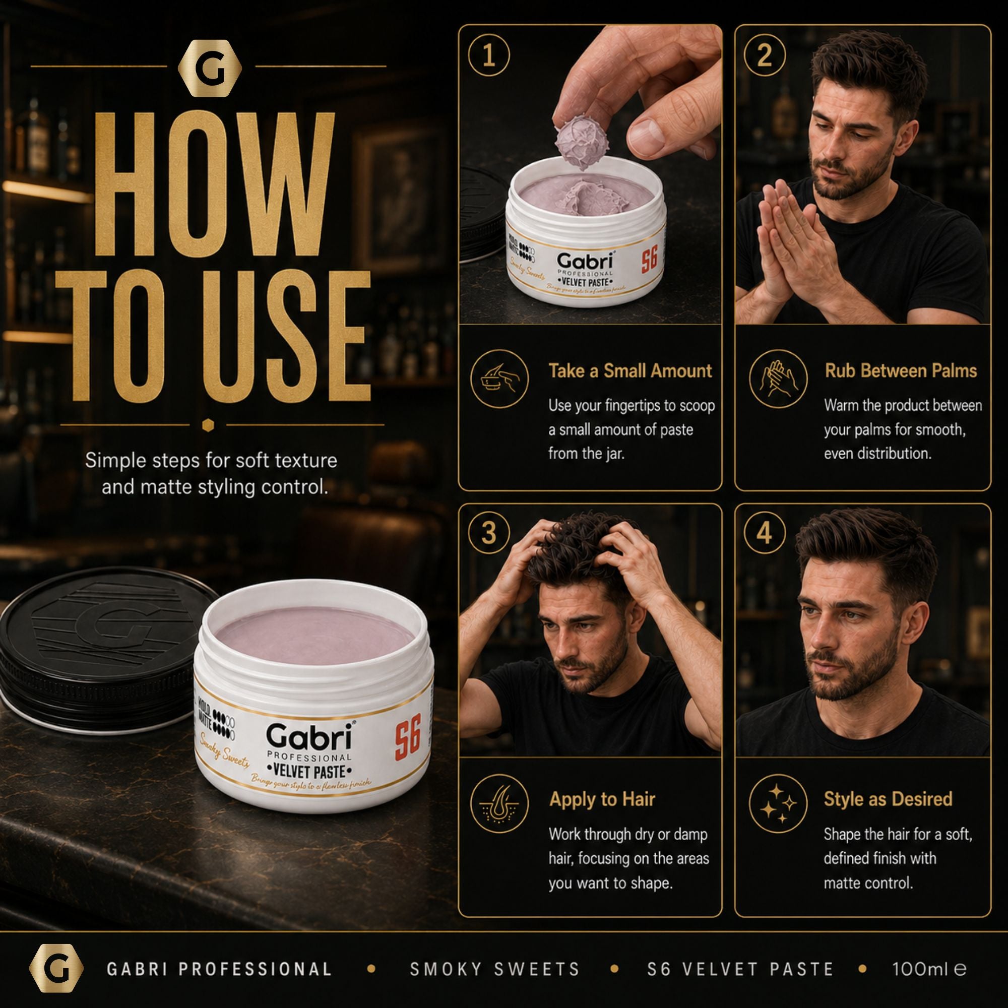 Gabri Professional - S6 Velvet Paste Smoky Sweets Matte 100ml