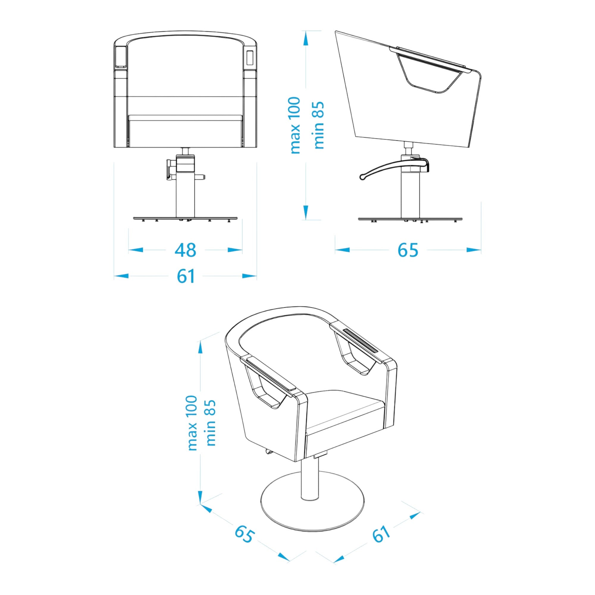 Alpeda - Sacha Styling Chair (Nickel Finish)