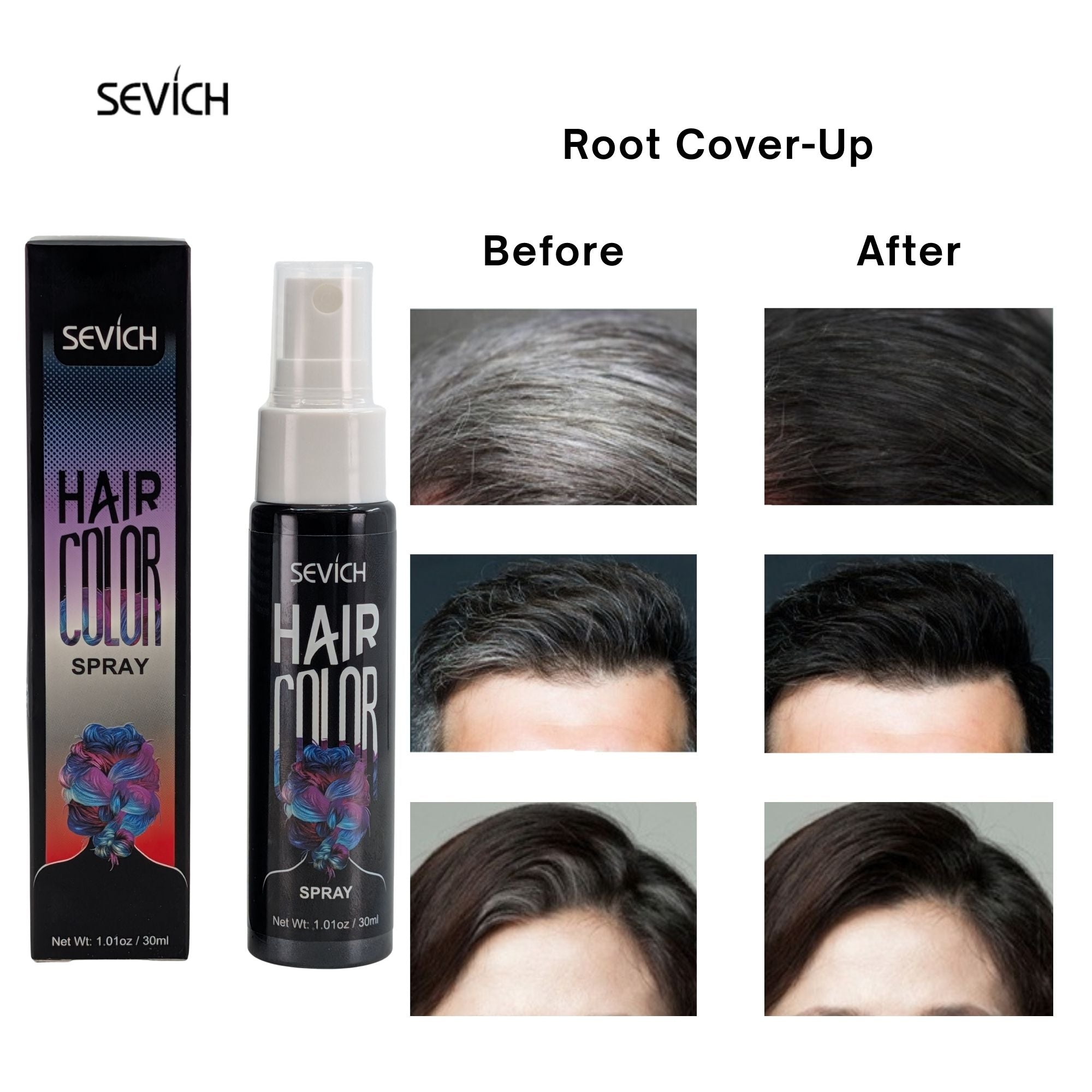 Sevich - Temporary Hair Colour Liquid Spray Black 30ml
