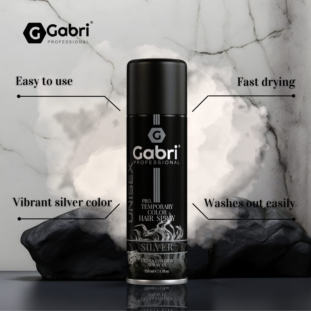 Gabri Professional - Pro Temporary Hair Colour Shimmer Spray Silver 150ml
