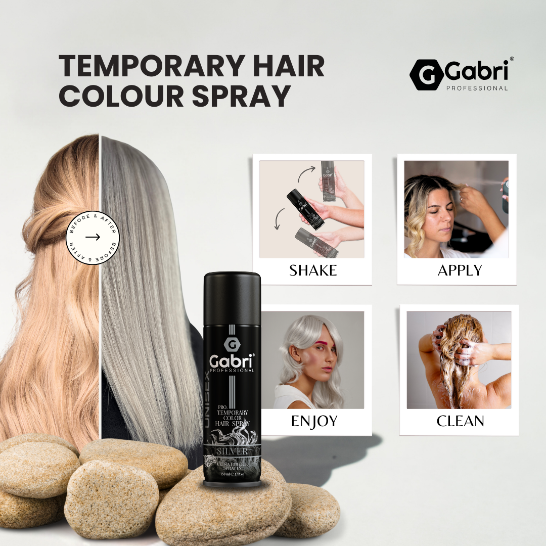 Gabri Professional - Pro Temporary Hair Colour Shimmer Spray Silver 150ml