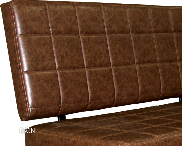 Salon Waiting Bench - Brown Quilted Upholstery with Medium Wood Effect Base & Storage