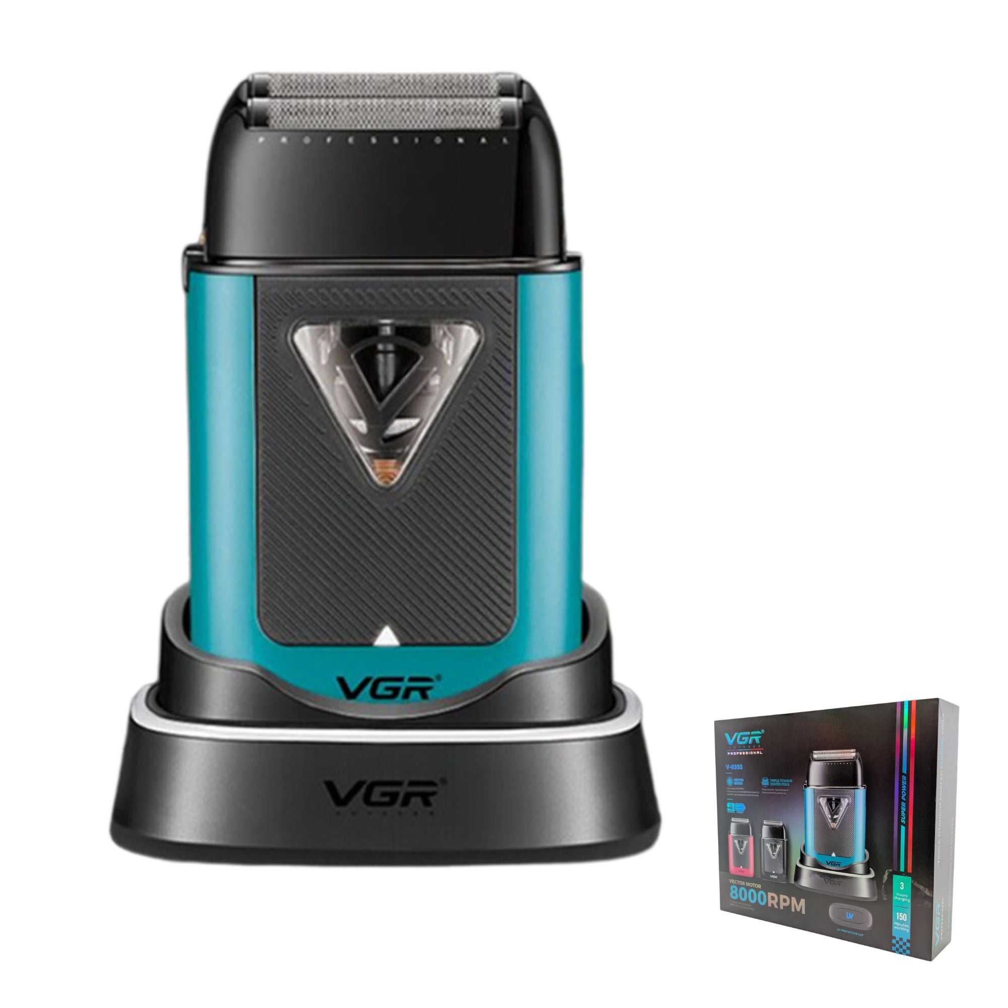 VGR - Professional Foil Shaver with 3 Interchangeable Covers (V-035S)