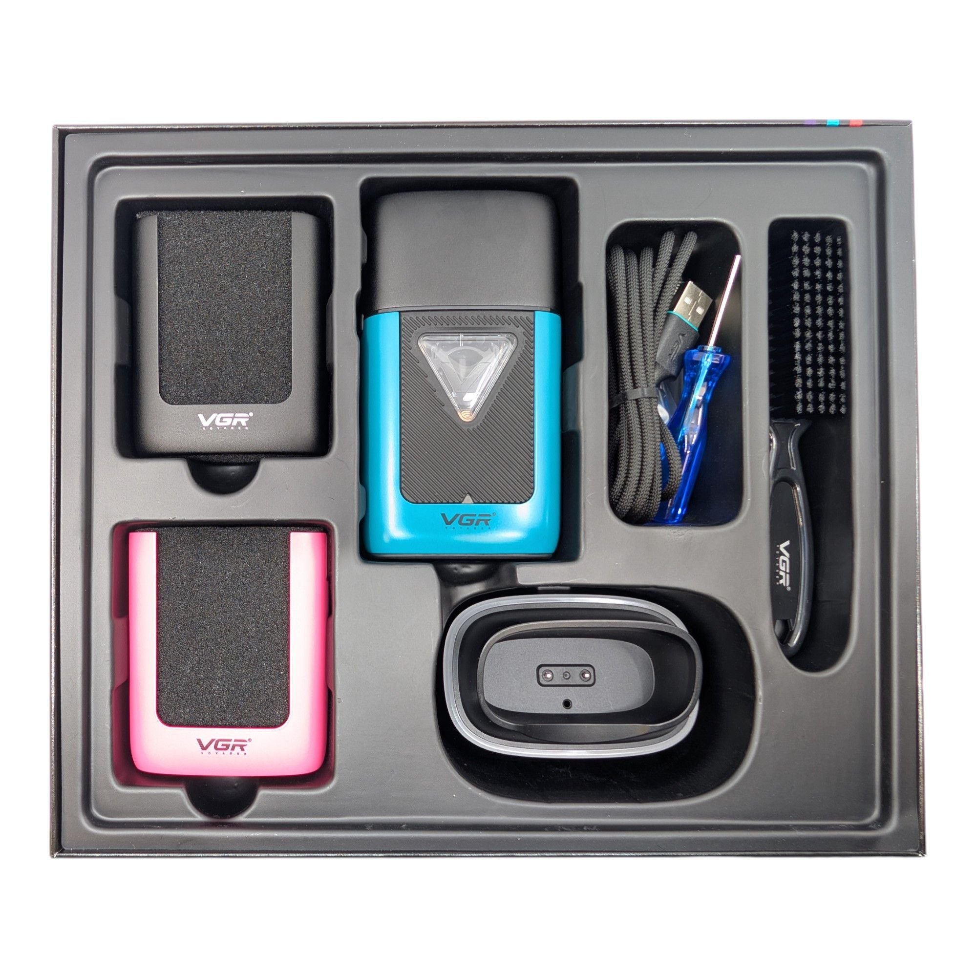 VGR - Professional Foil Shaver with 3 Interchangeable Covers (V-035S)