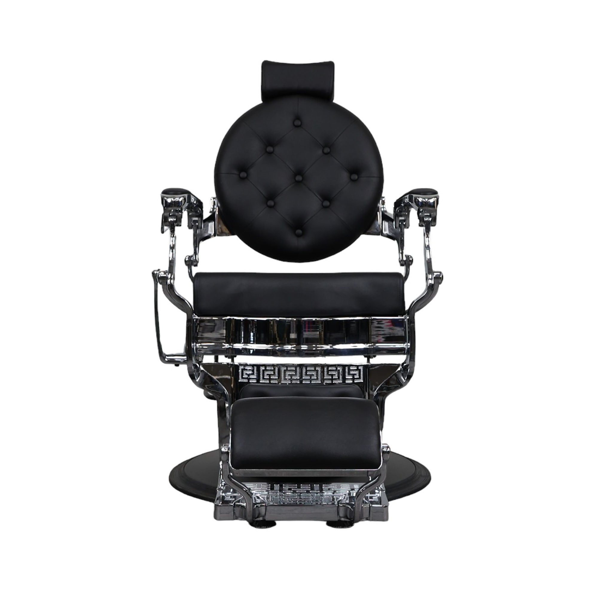 Barber Chair - Vintage Style Black & Chrome Accents
