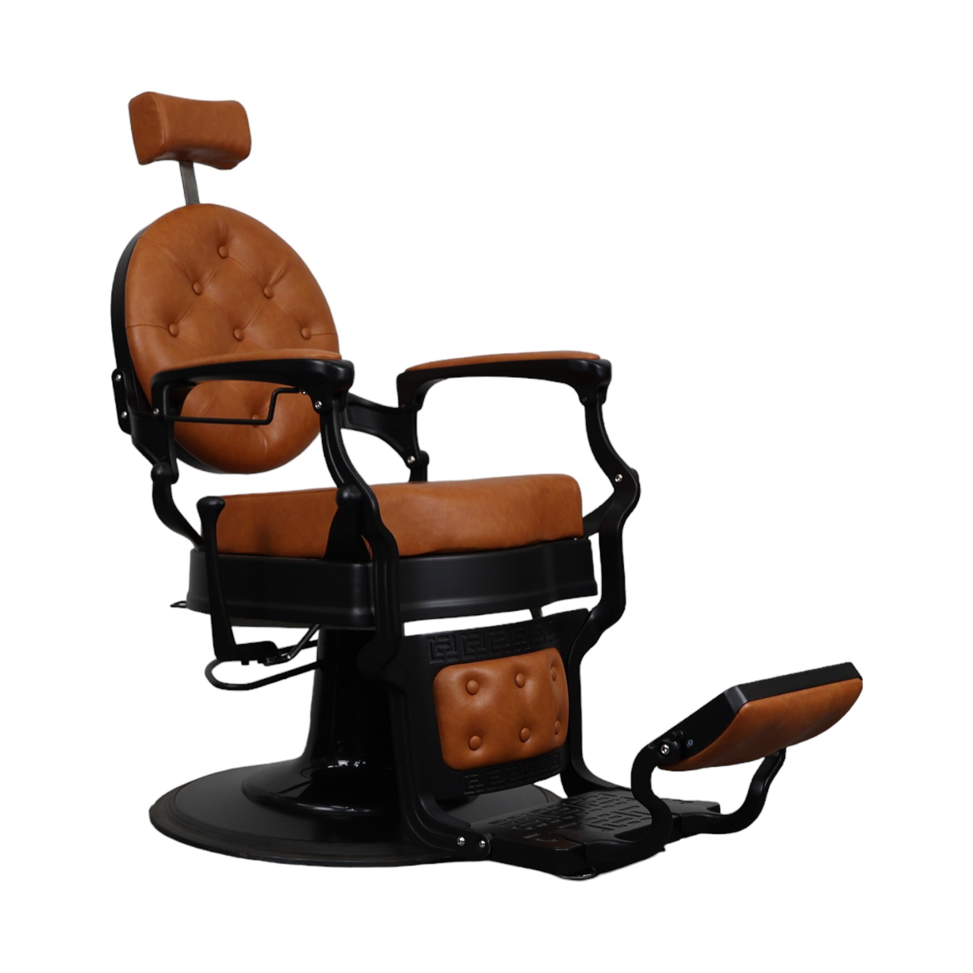 Barber Chair - Vintage Style Camel & Black Accents