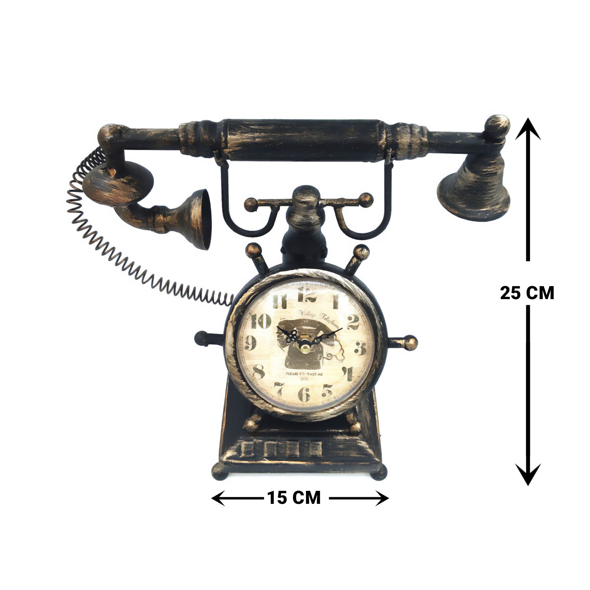 Eson - Vintage Telephone Style Metal Clock