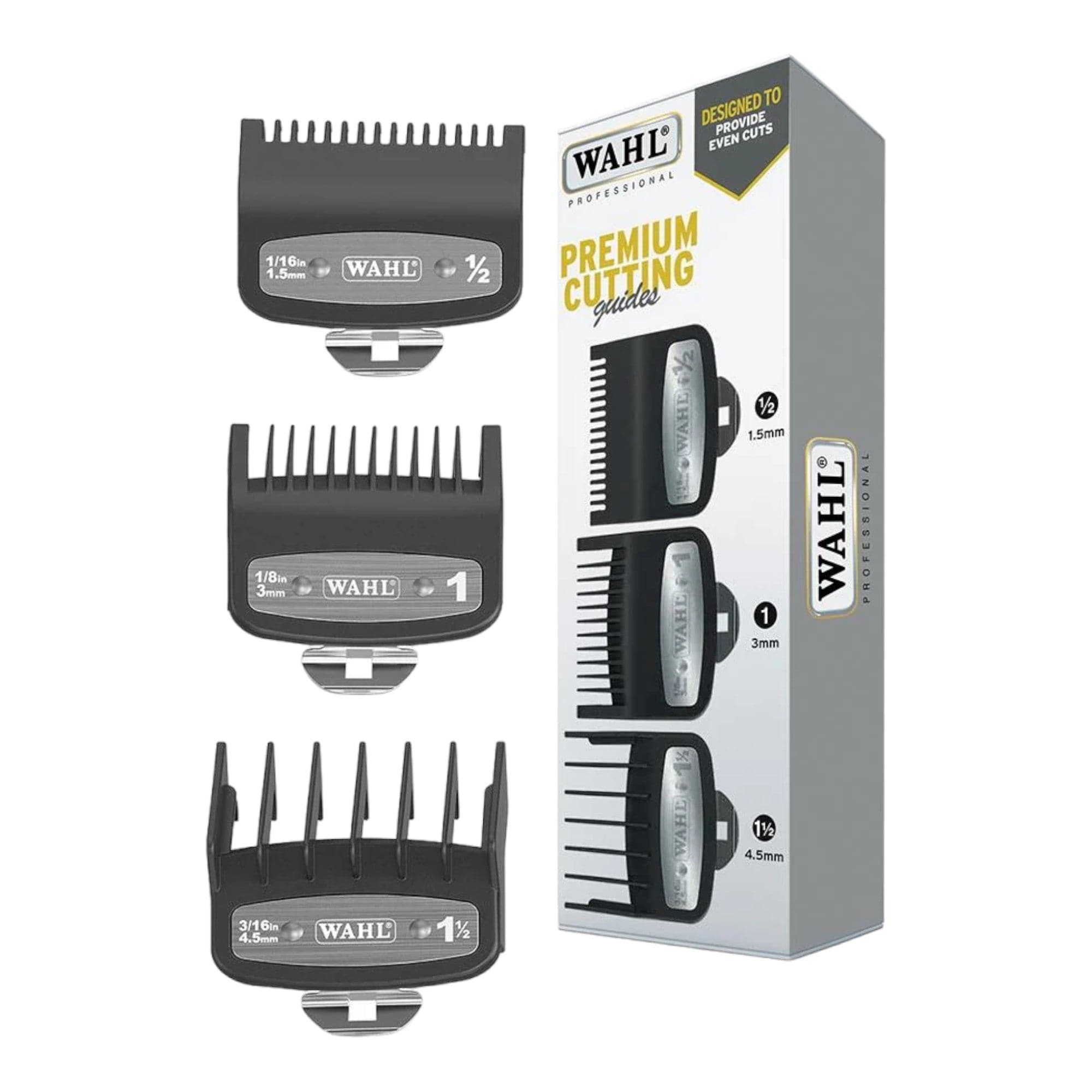 Wahl - Premium Cutting Guides Clipper Combs Guards (Set of 3) 3354-5001