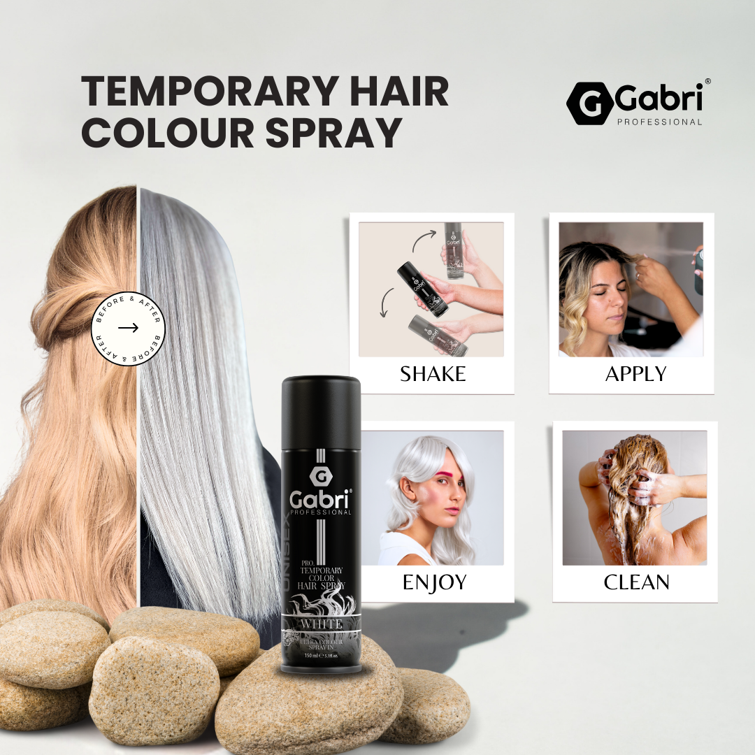 Gabri Professional - Pro Temporary Hair Colour Shimmer Spray White 150ml