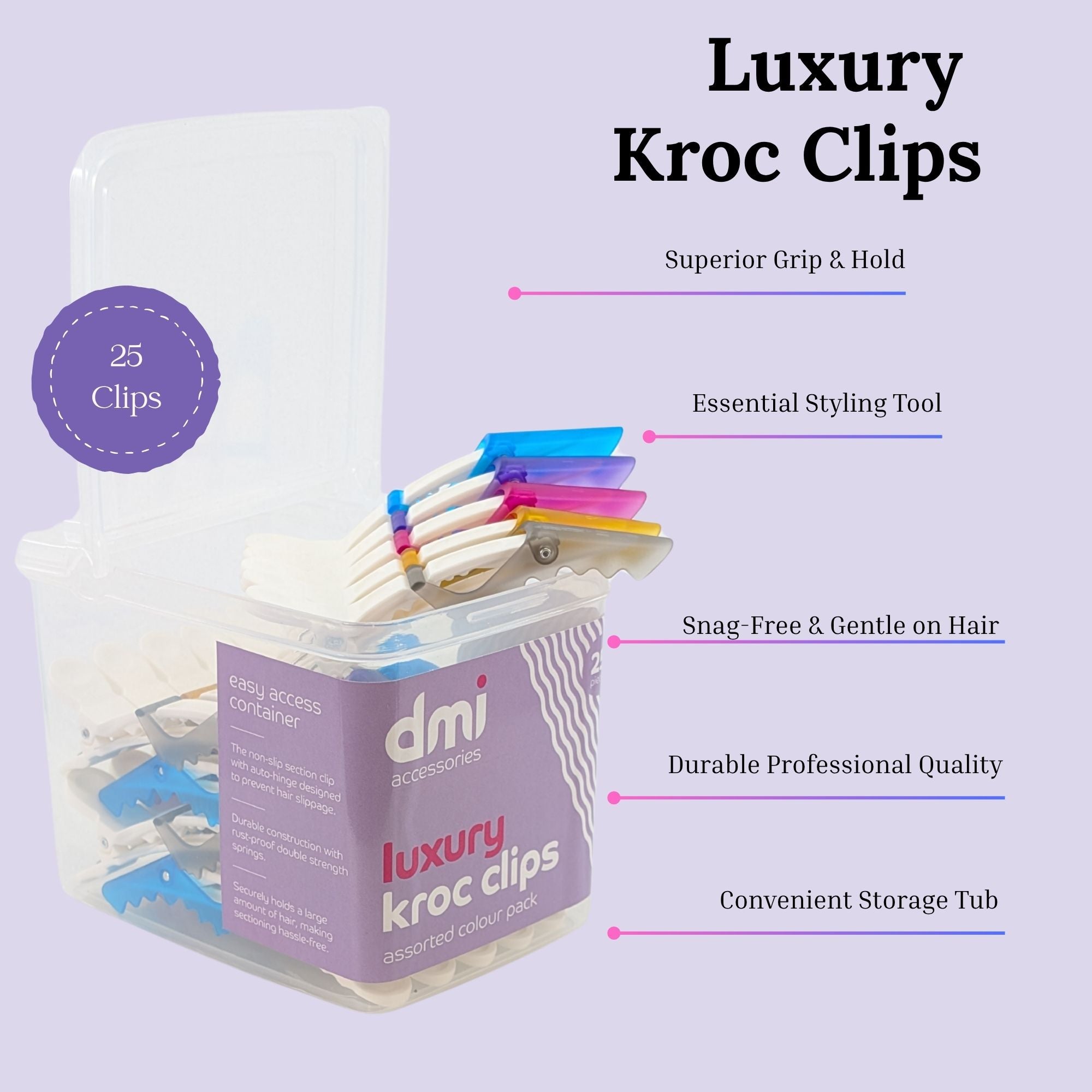DMI Professional - Luxury Kroc Clips White 25 Clips