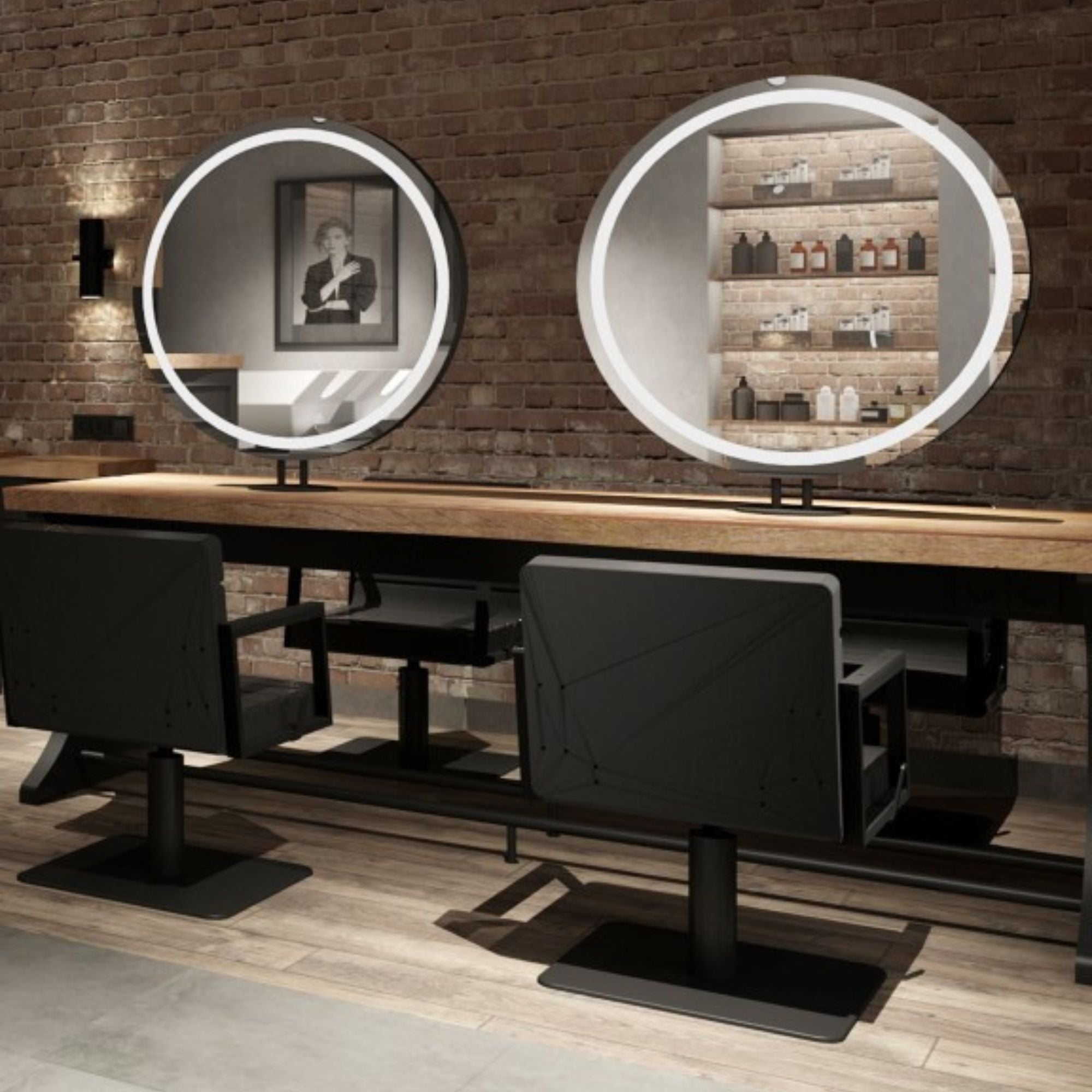 Alpeda - Woody Circle Double Island Styling Station