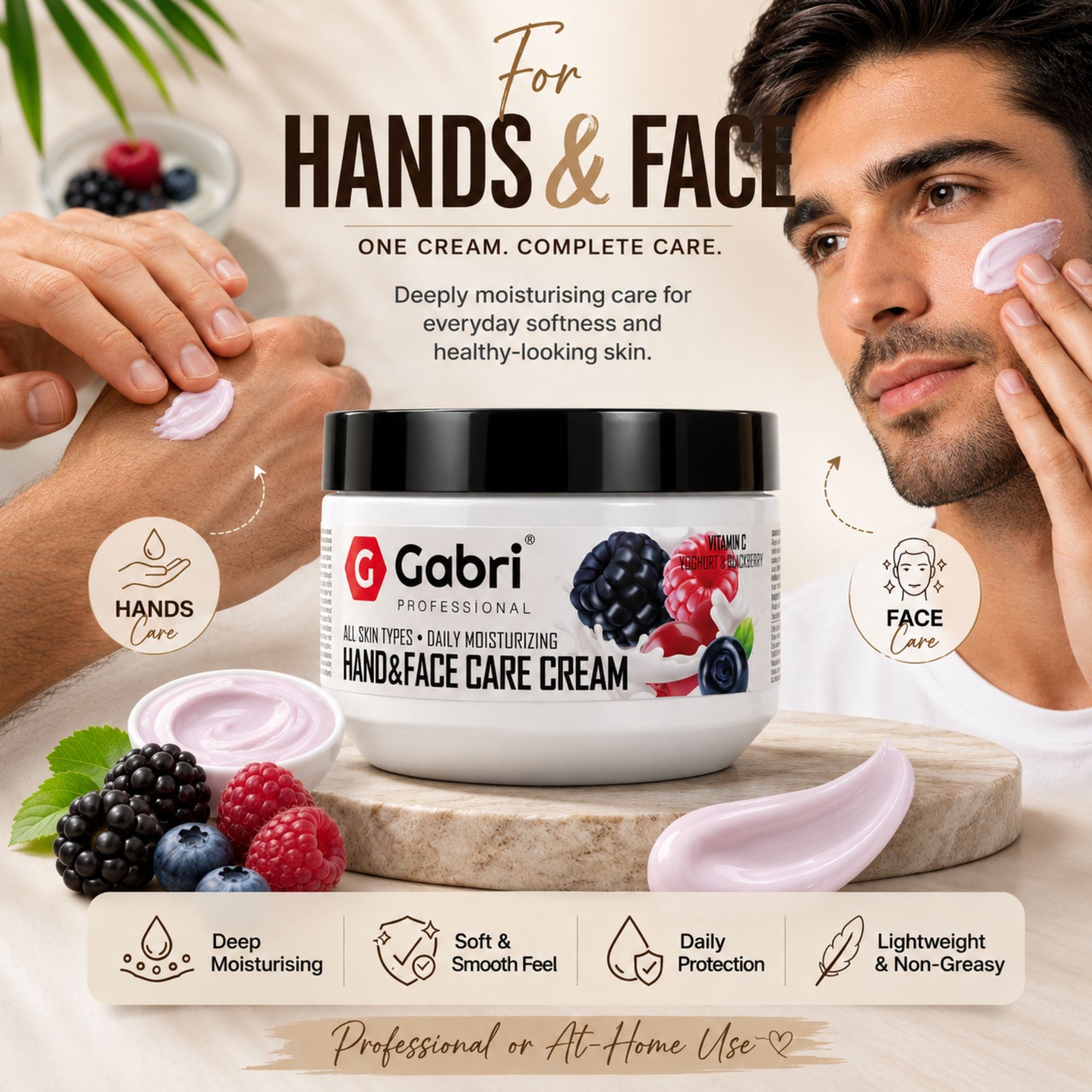 Gabri Professional - Hand & Face Care Cream Yoghurt & Blackberry 300ml