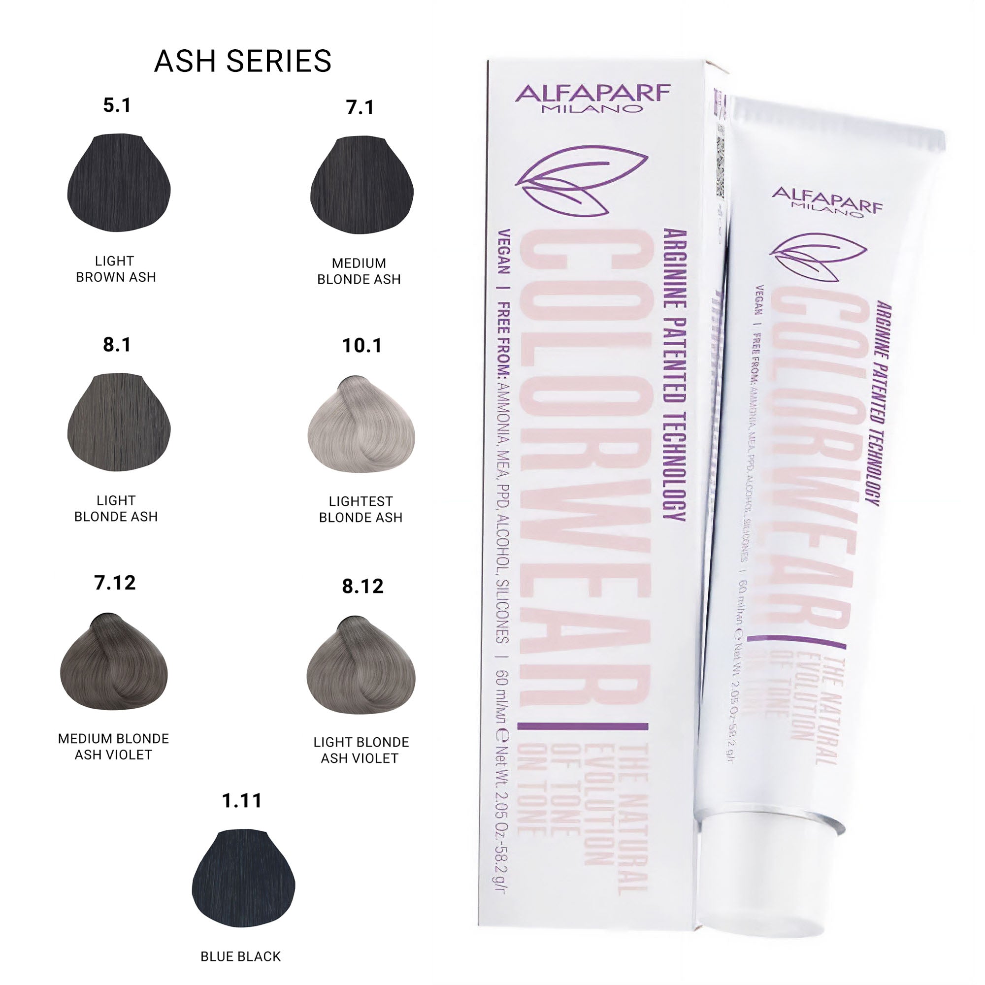 Alfaparf - Color Wear Semi Permanent Hair Colour Ash Series 60ml