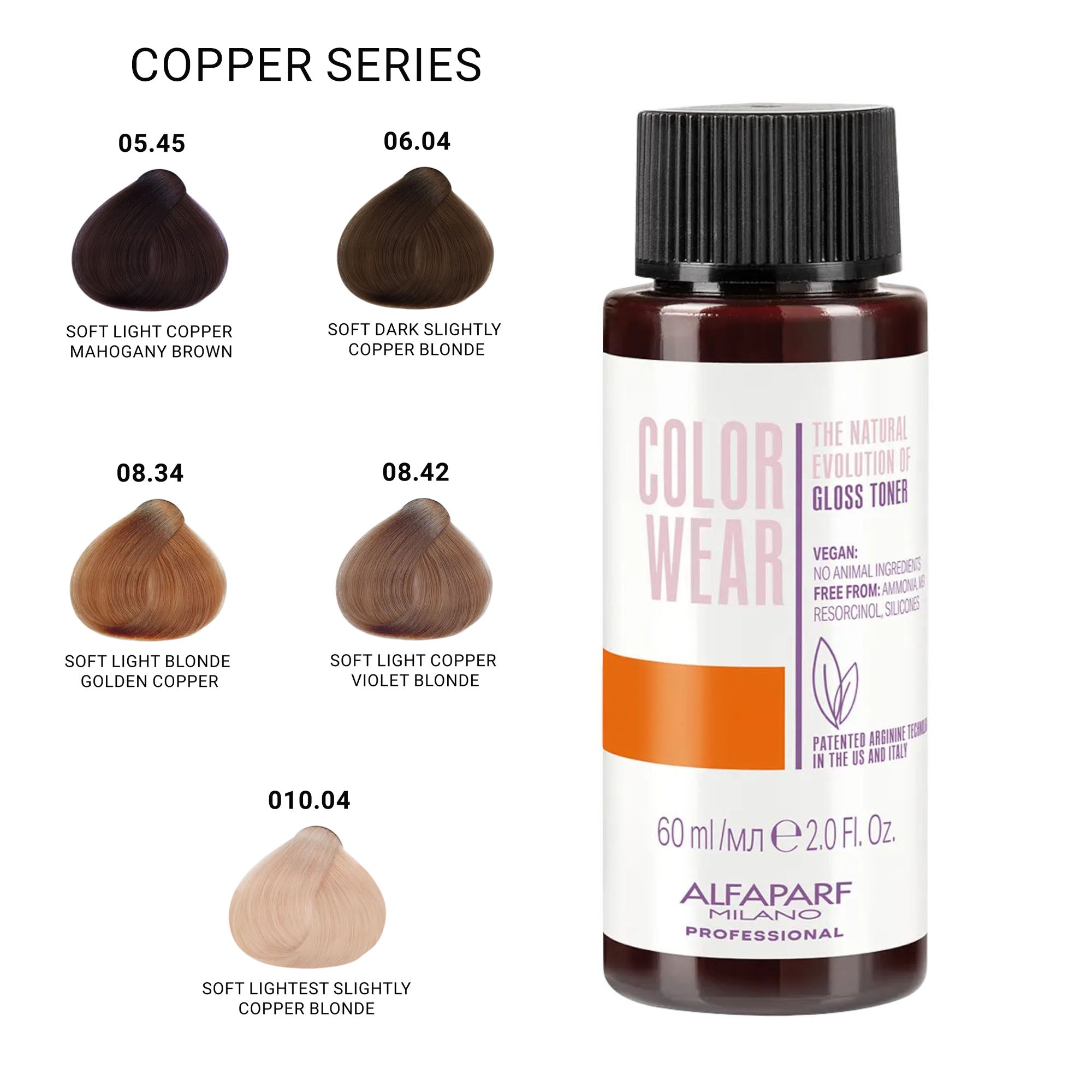 Alfaparf - Color Wear Gloss Toner Copper Series 60ml