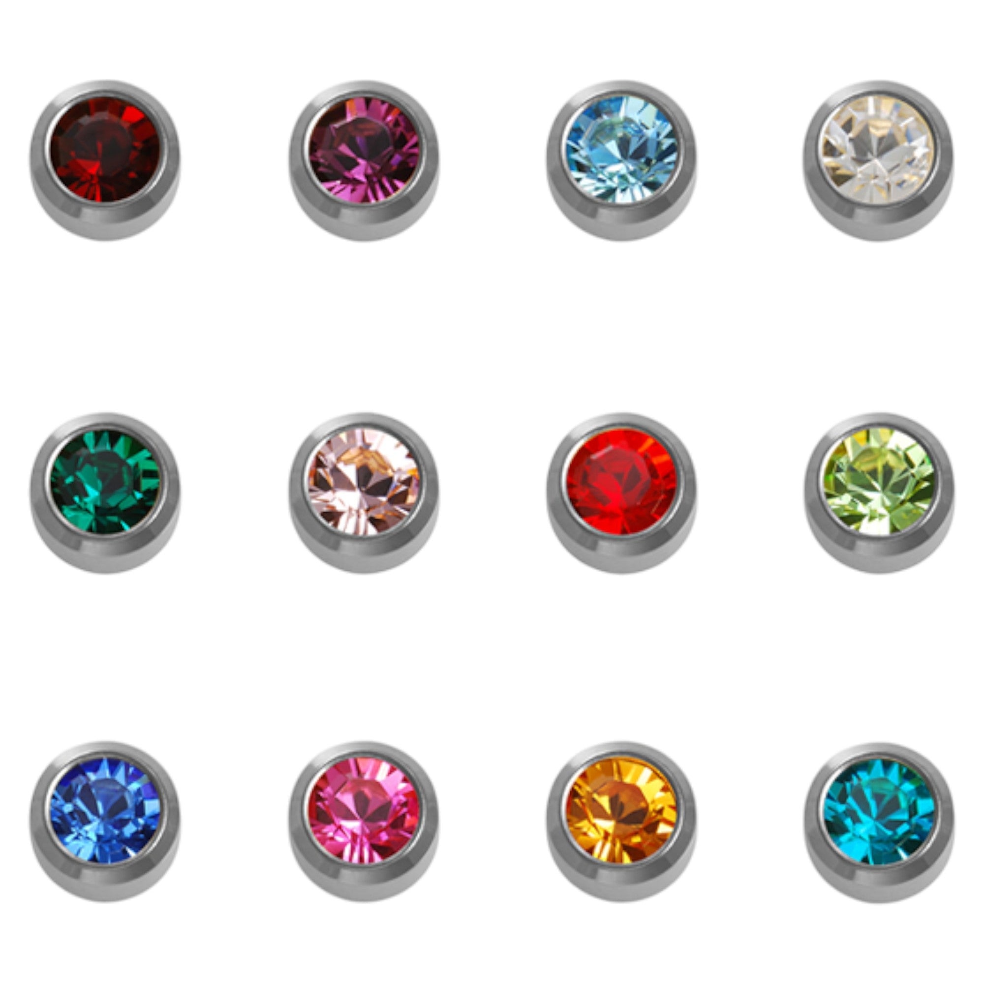 Caflon - Stud Earrings Regular Birthstones Assorted 12pk