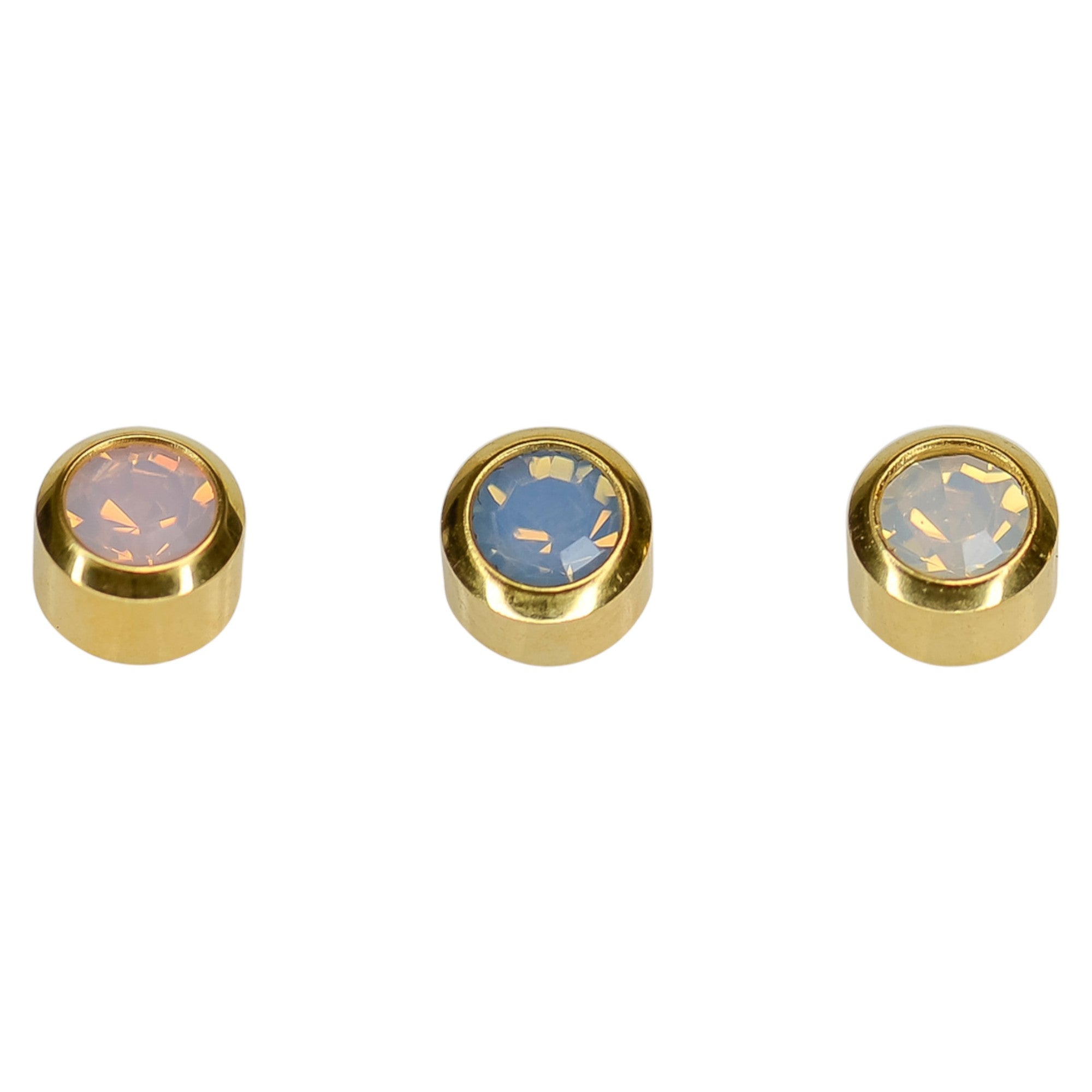 Caflon - Stud Earrings Gold Plated Regular Crystal Opal 4mm