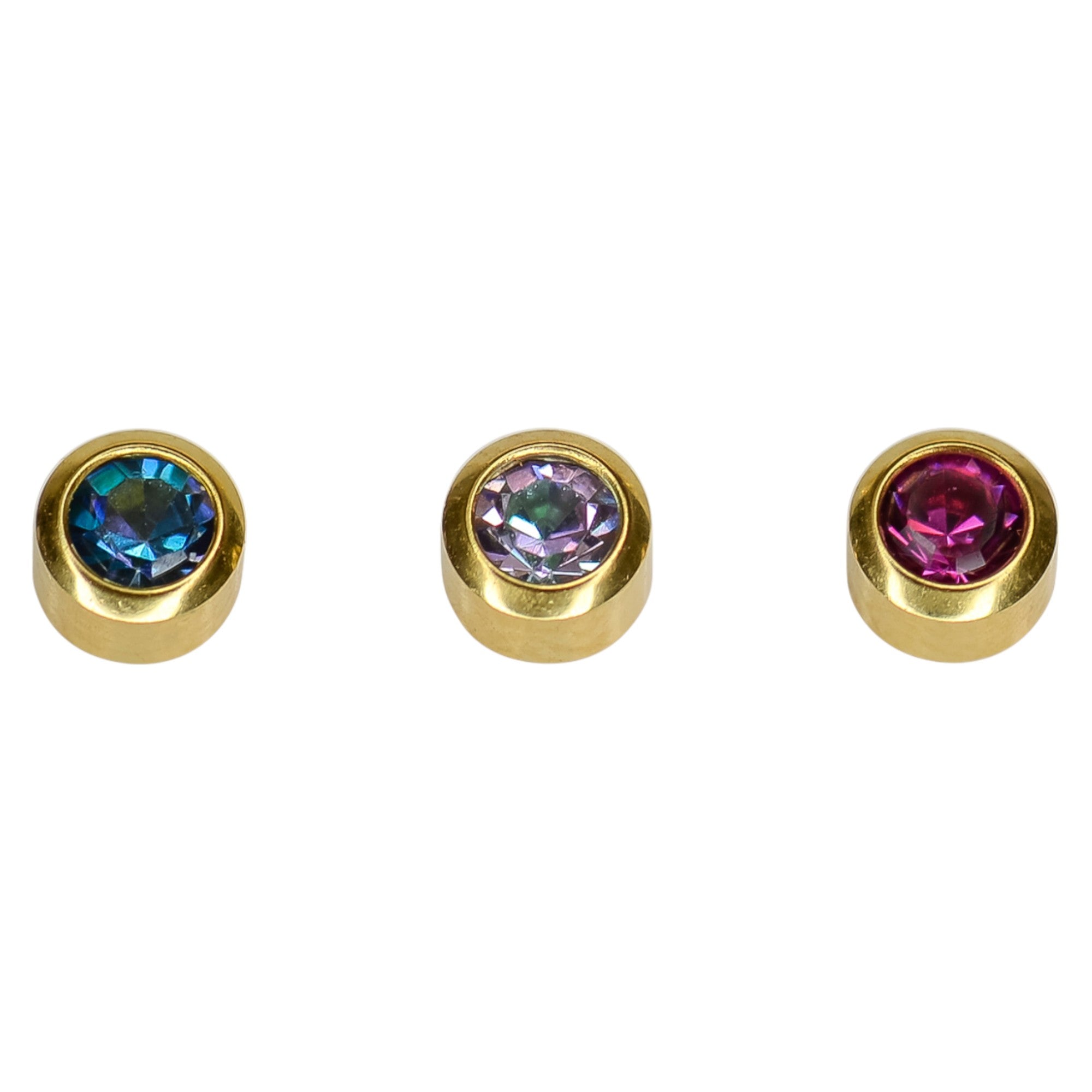 Caflon - Stud Earrings Gold Plated Regular Crystal Tropics 4mm