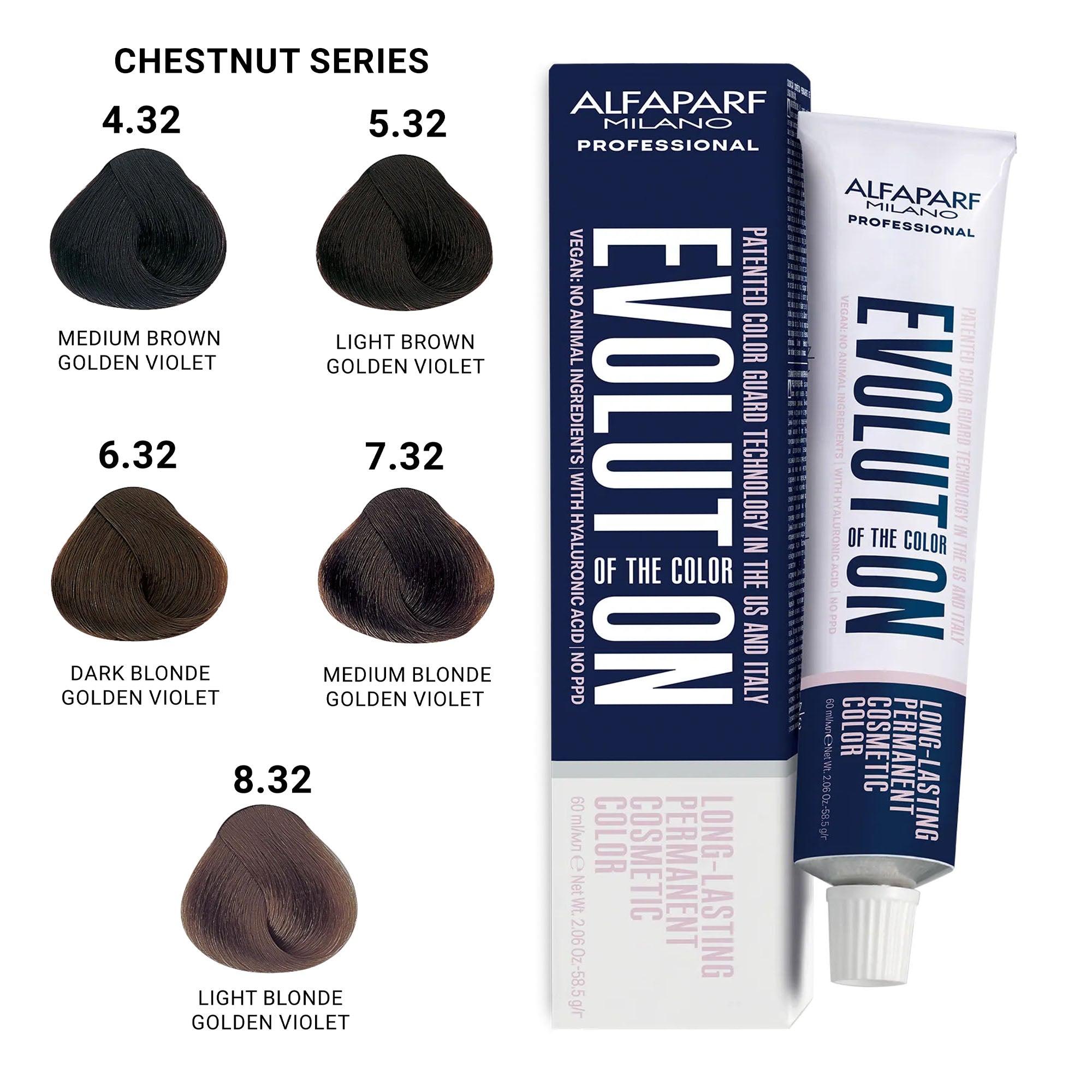 Alfaparf - Evolution of the Colour Permanent Hair Colour Chestnut Series 60ml