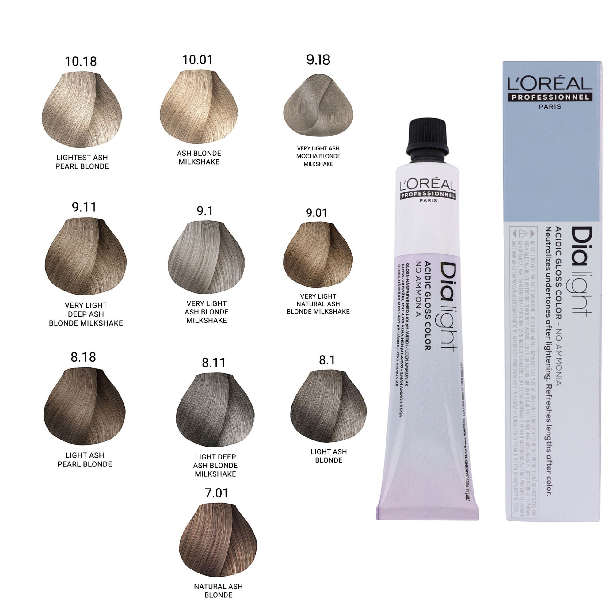 Loreal Professionnel - Dia Light Demi Permanent Acidic Gloss Hair Colour Ash Series 50ml