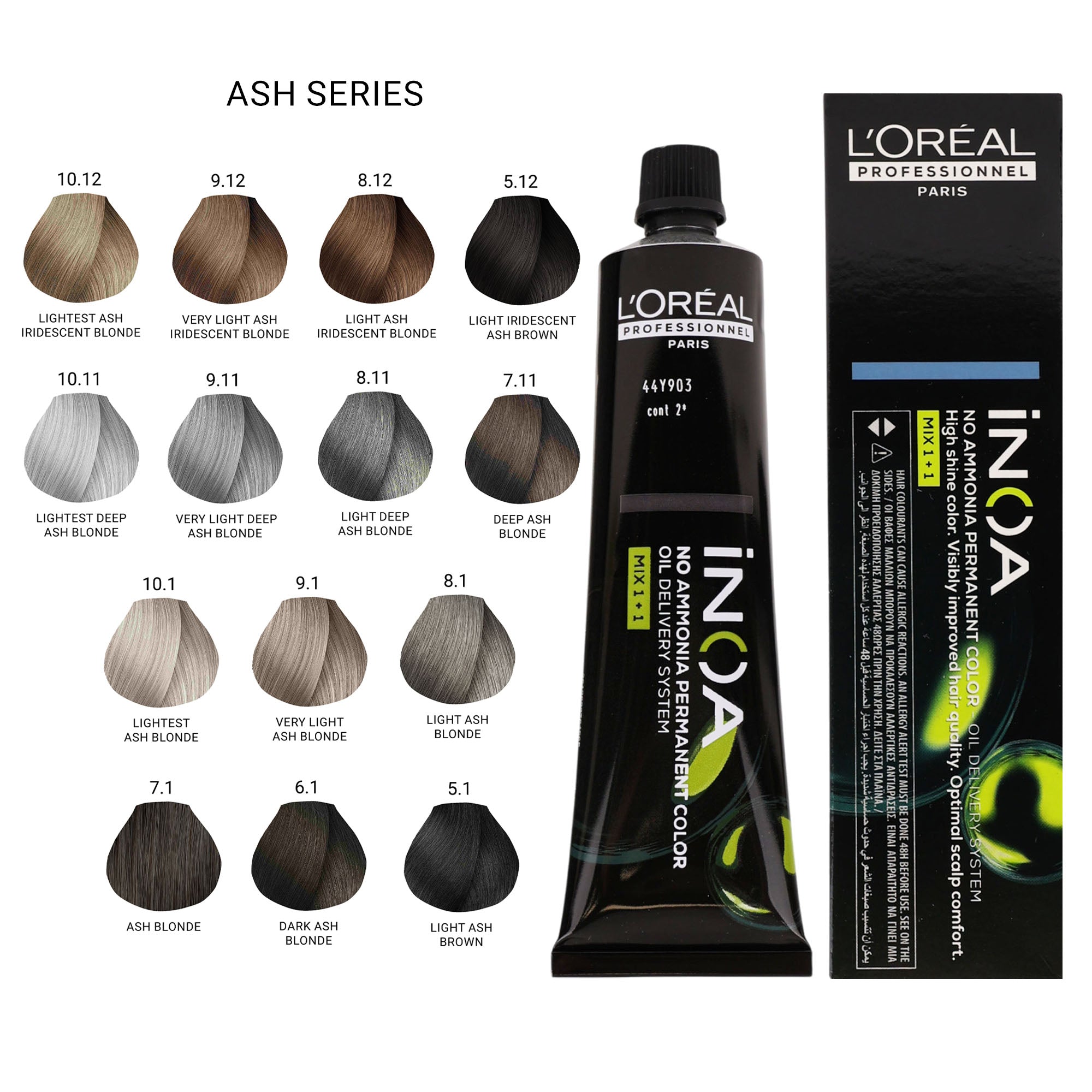 Loreal Professionnel - INOA No Ammonia Permanent Hair Colour Ash Series 60ml