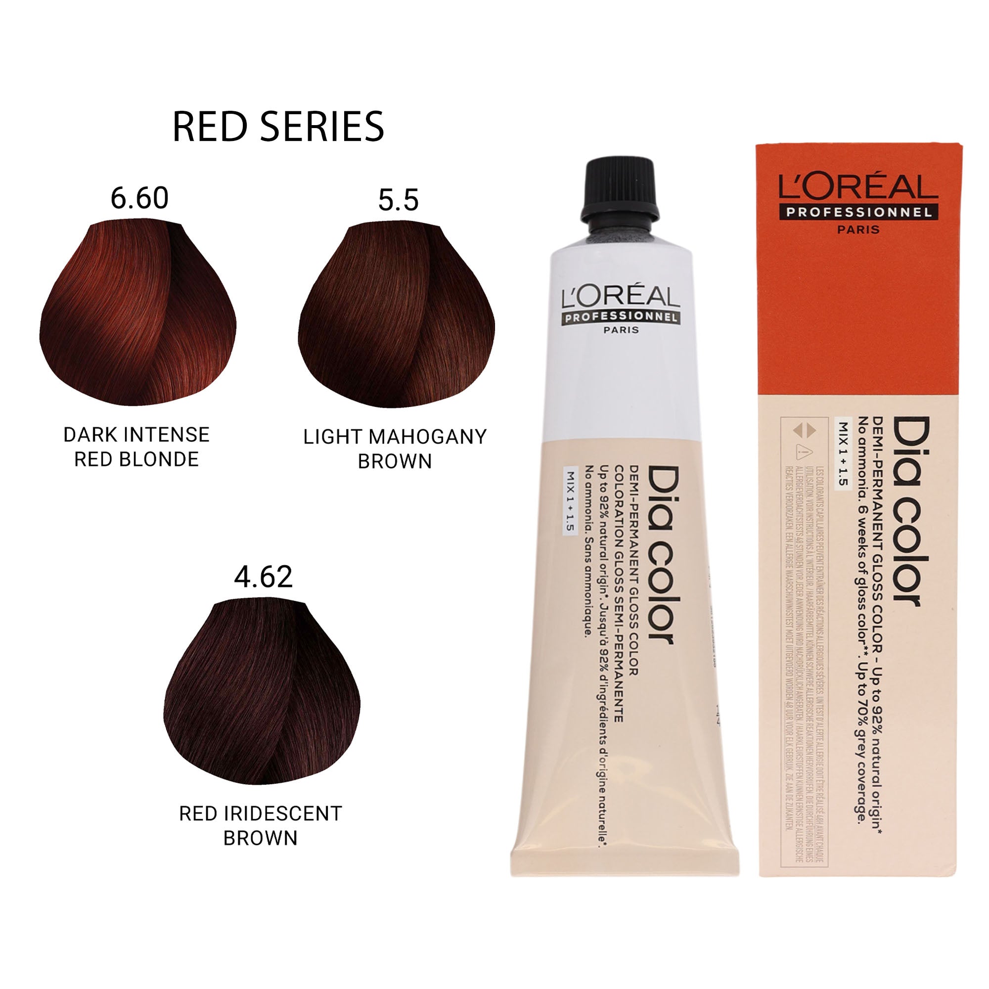 Loreal Professionnel - Dia Color Demi Permanent Gloss Hair Colour Red Series 60ml