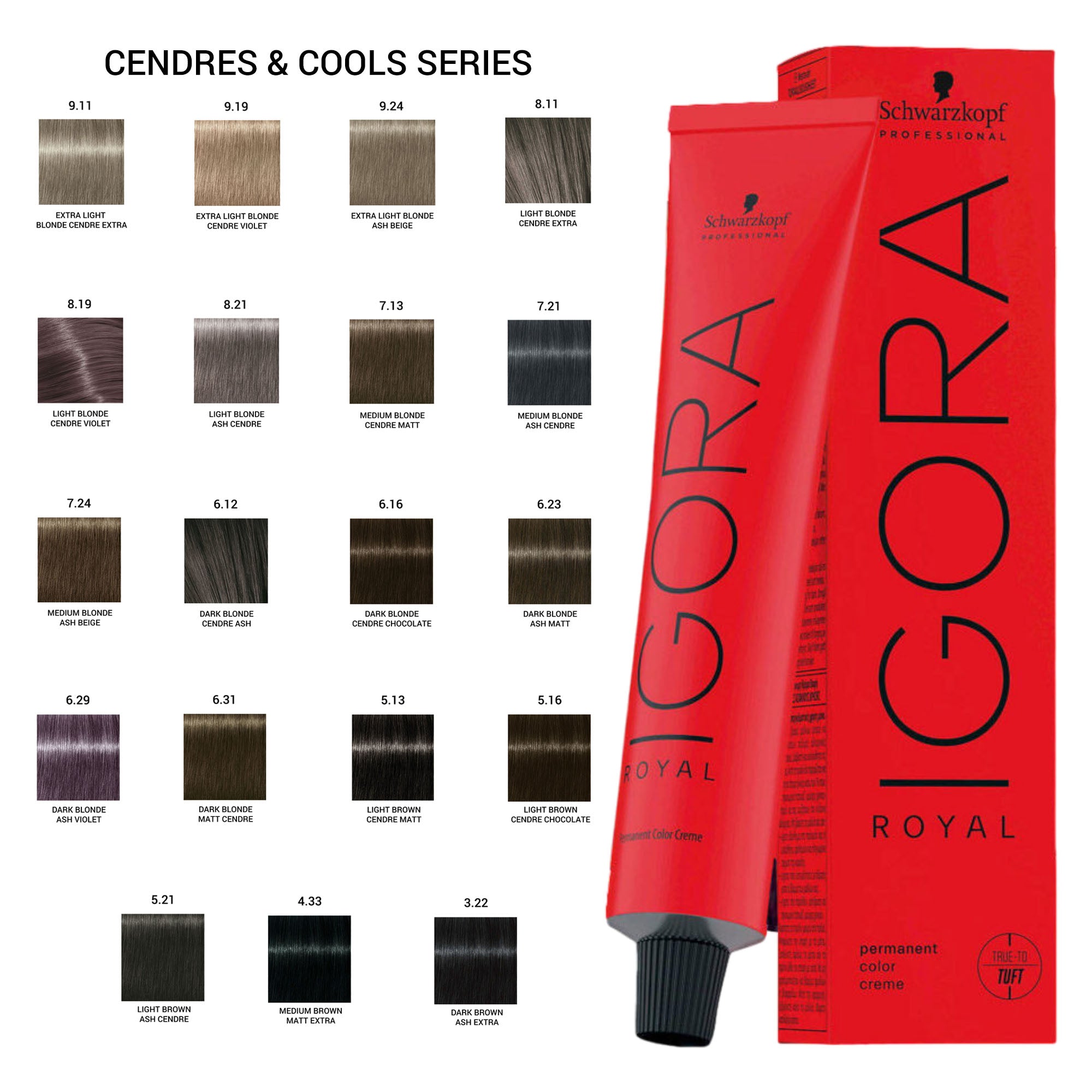 Schwarzkopf Professional - Igora Royal Permanent Hair Colour Cendres & Cools Series 60ml