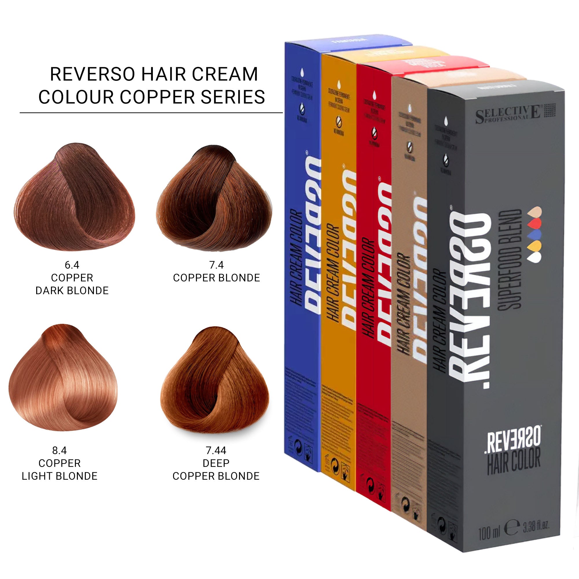 Selective Professional - Reverso Hair Cream Colour Copper Series 100ml