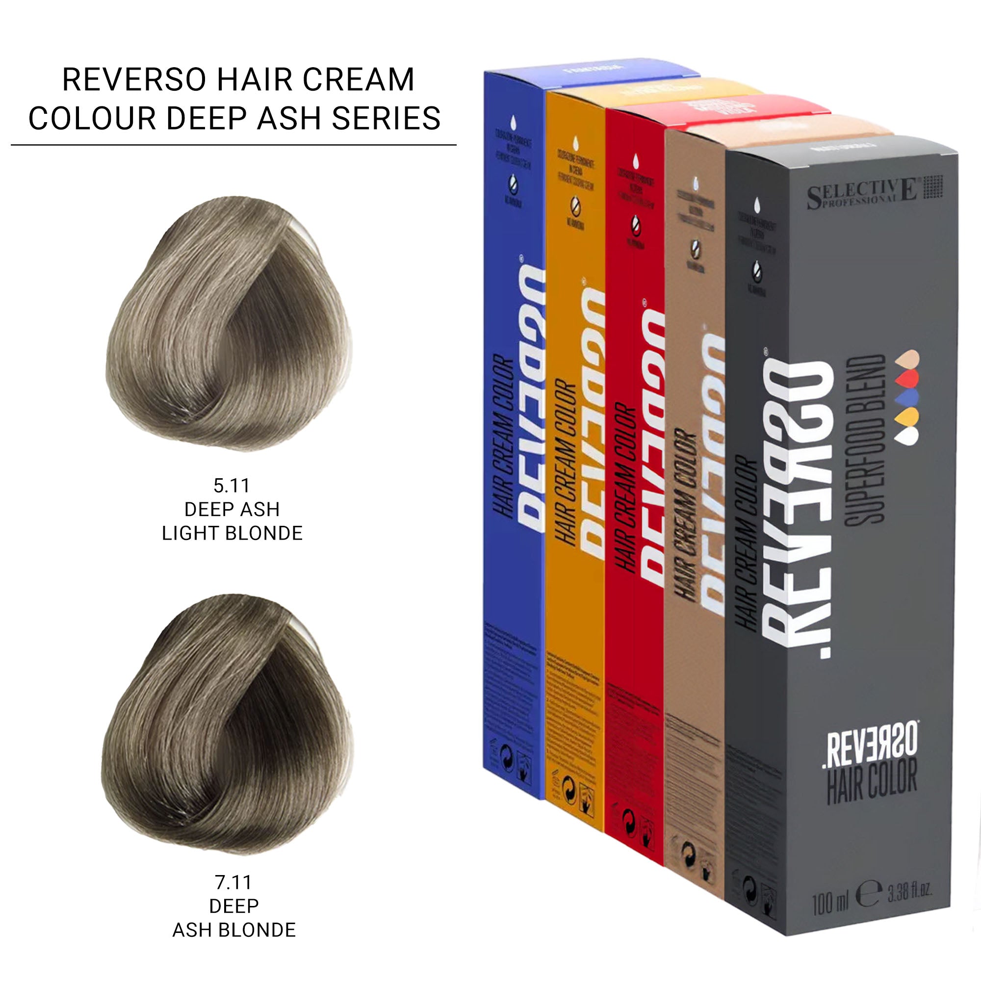 Selective Professional - Reverso Hair Cream Colour Deep Ash Series 100ml