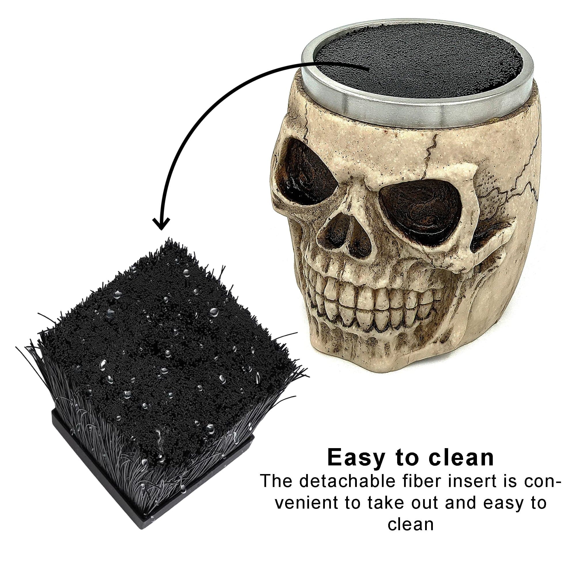 Eson - Scissors Holder Grinning Skull With Bristles