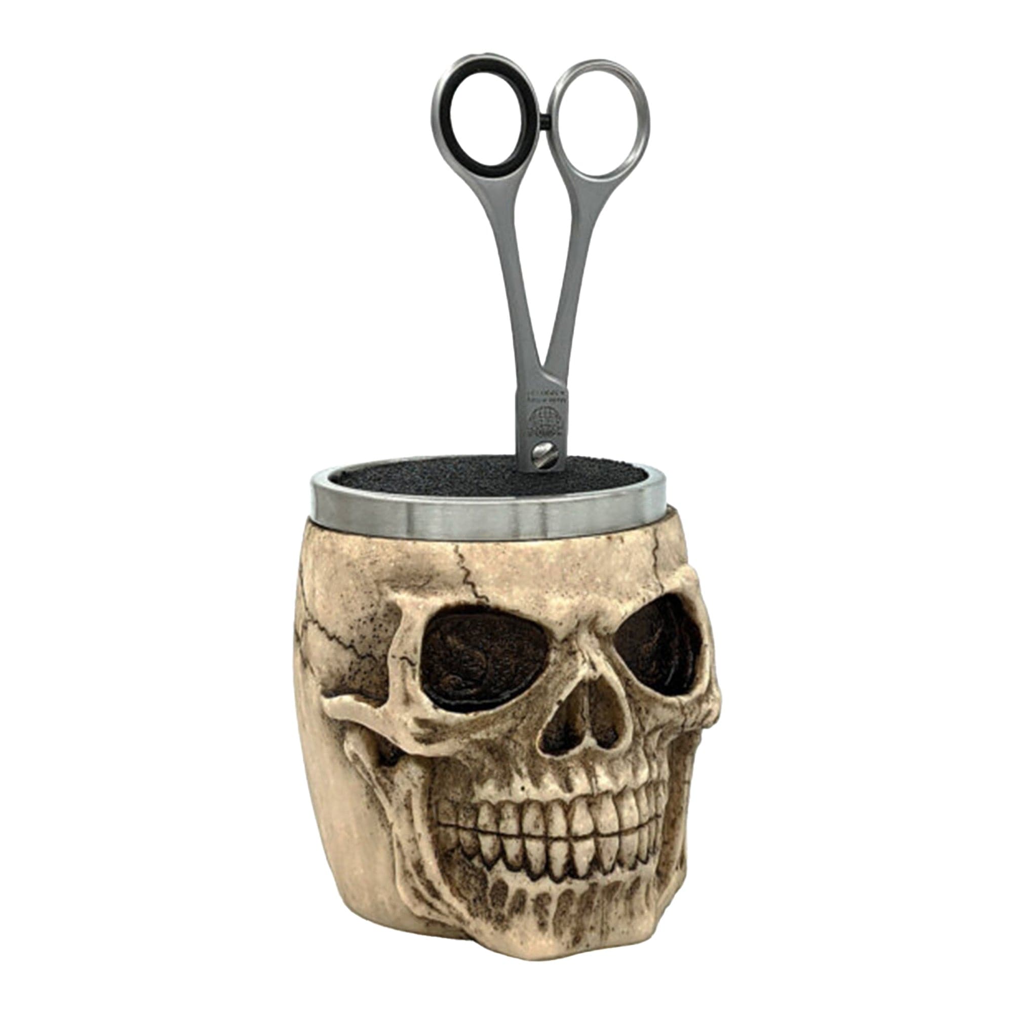 Eson - Scissors Holder Grinning Skull With Bristles