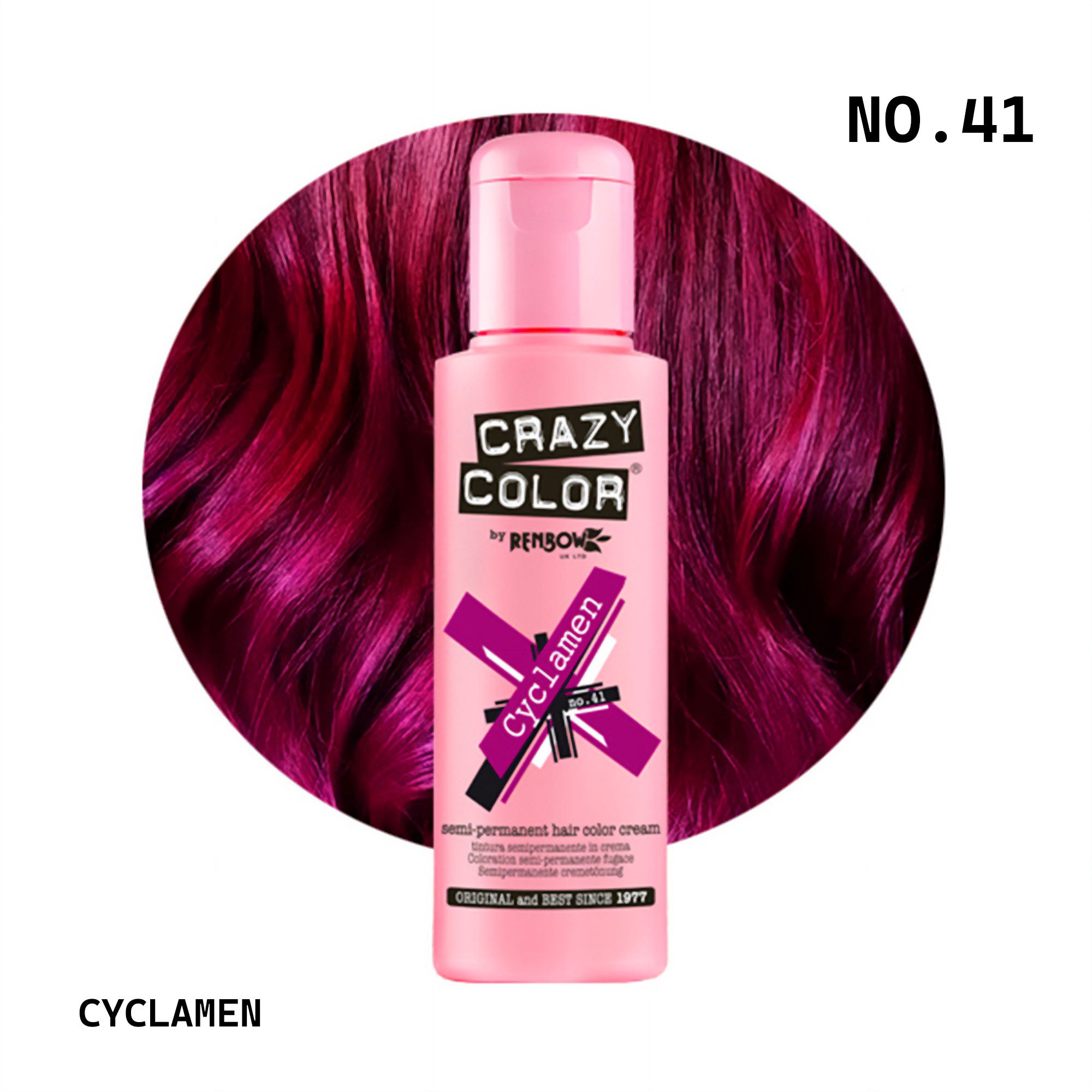 Crazy Color - Semi Permanent Hair Colour Cream Cyclamen No.41 100ml