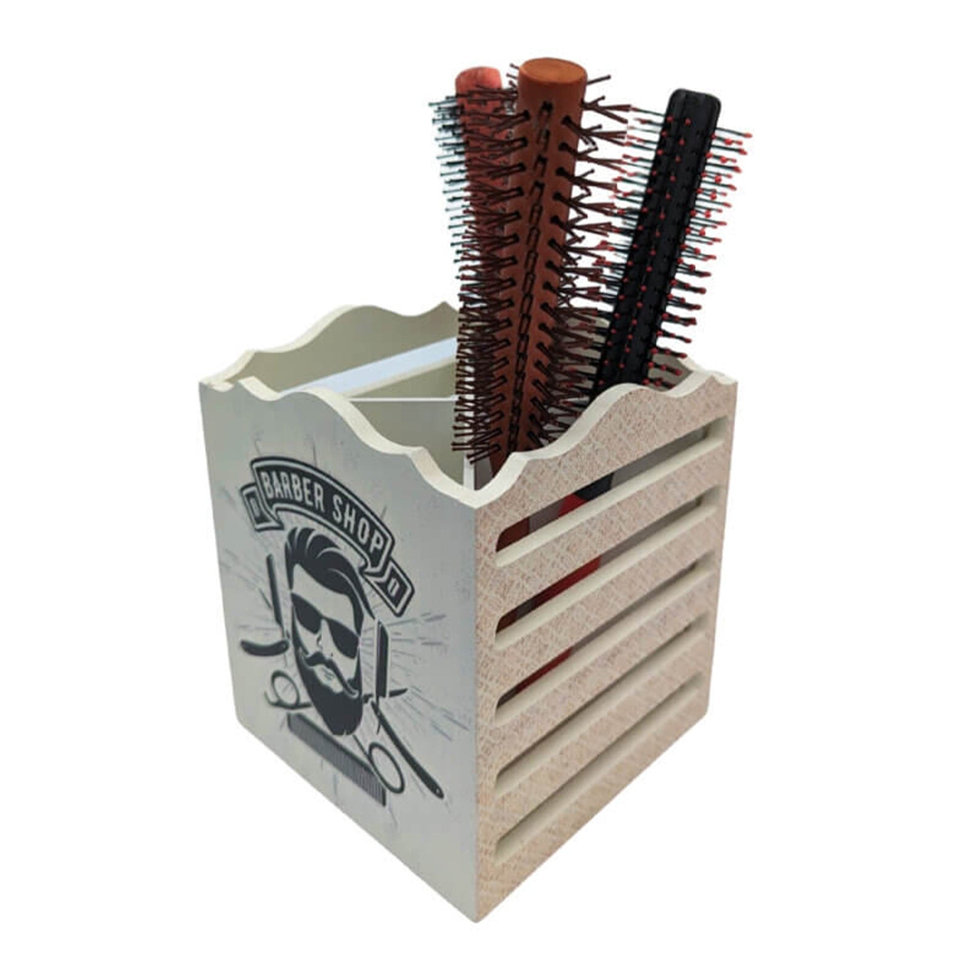 Eson - Scissor & Brush Holder Wooden Storage Box Blades Pattern - Eson Direct
