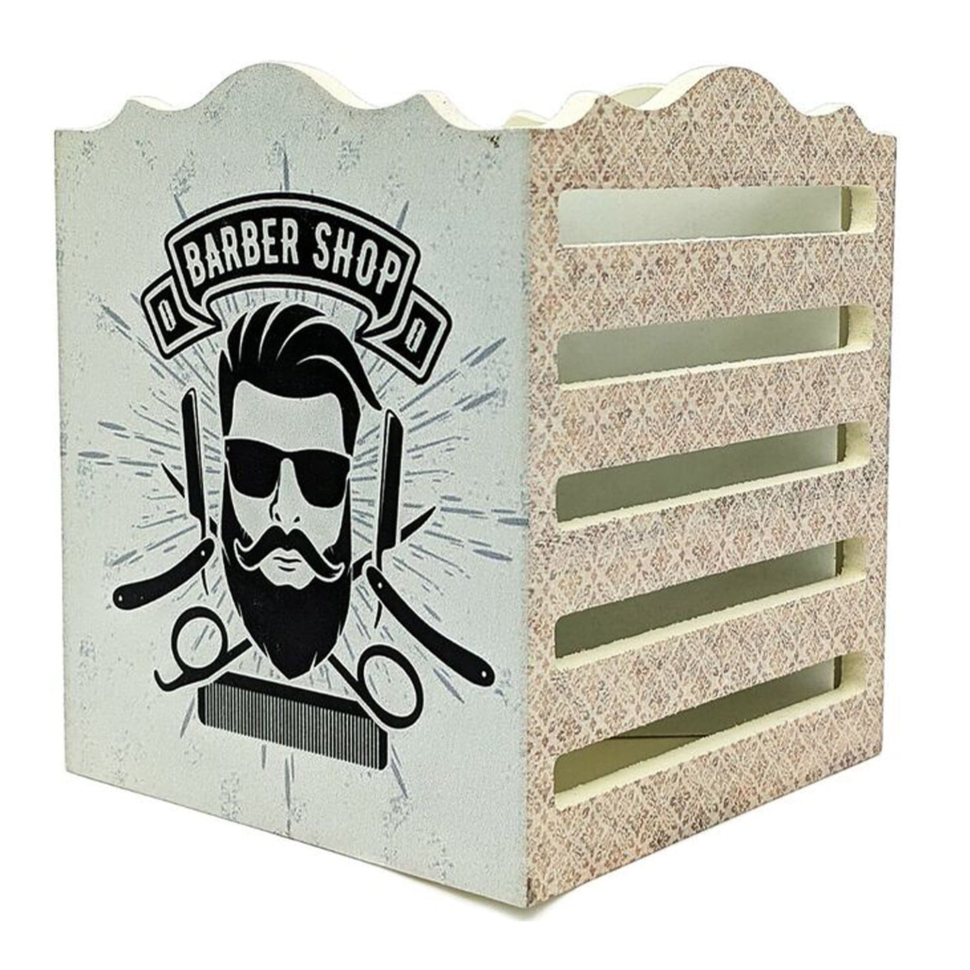 Eson - Scissor & Brush Holder Wooden Storage Box Blades Pattern - Eson Direct