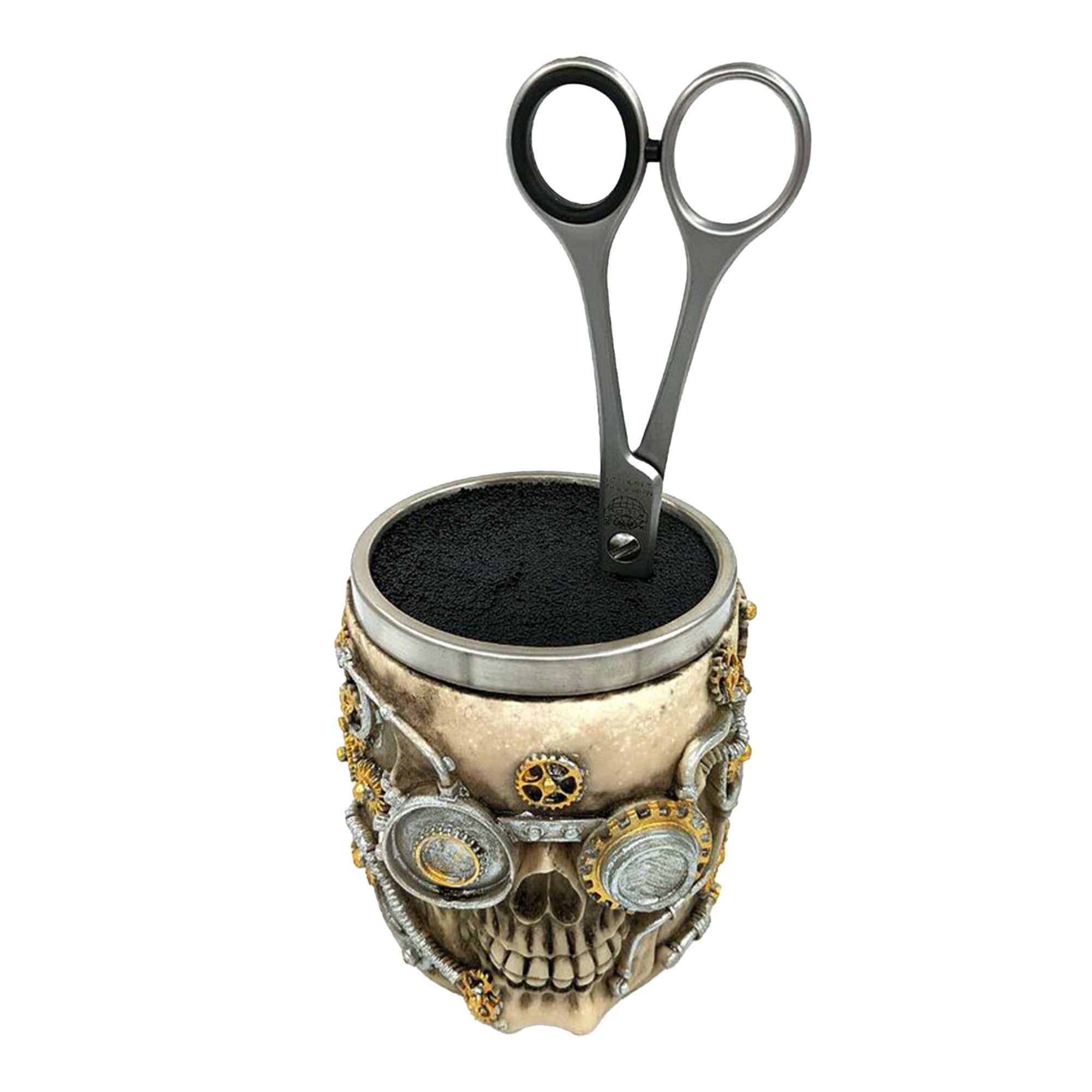 Eson - Scissors Holder Mechanical Skull With Bristles