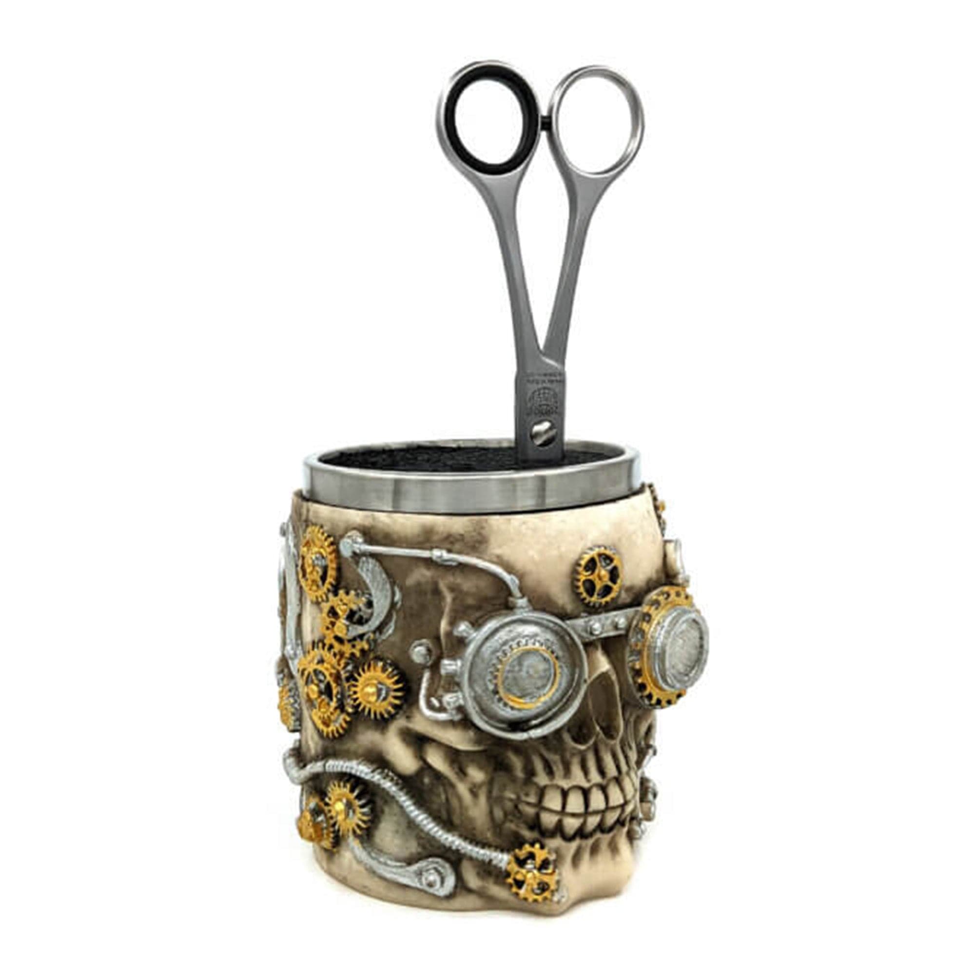 Eson - Scissors Holder Mechanical Skull With Bristles - Eson Direct