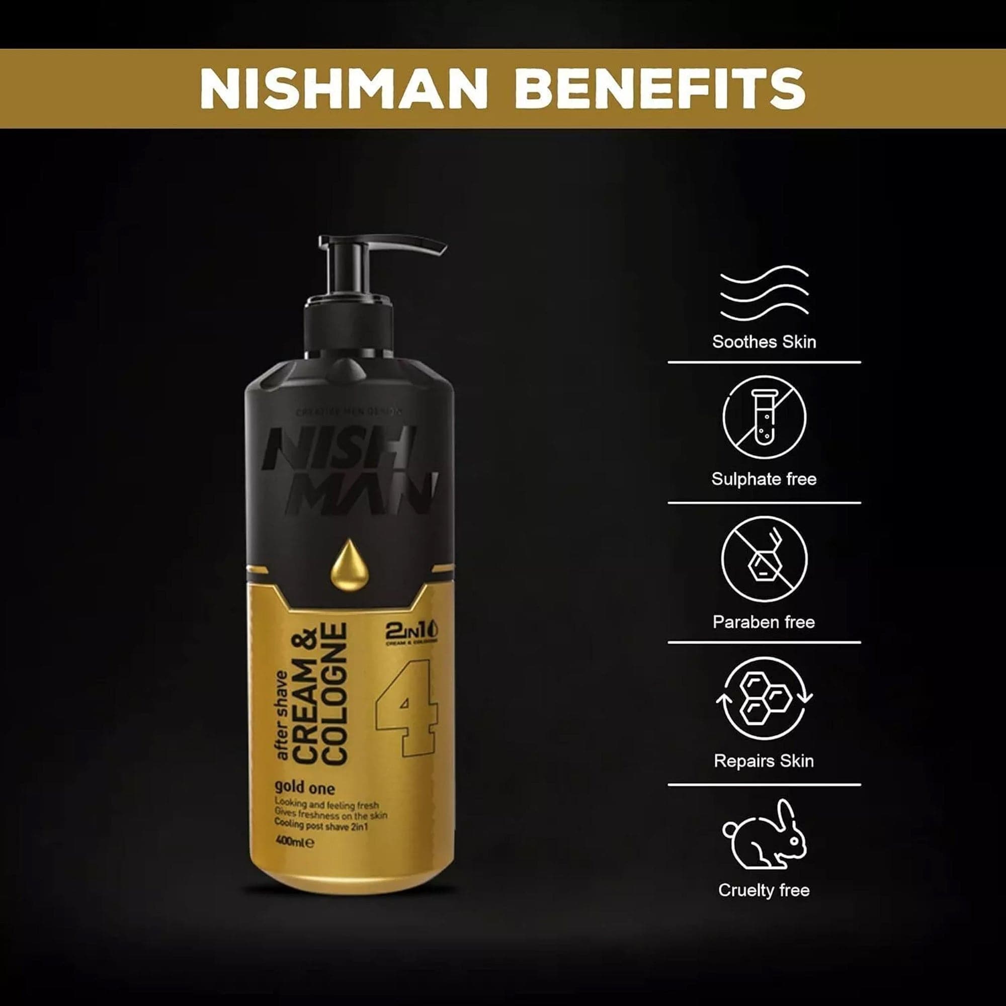 Nishman - After Shave Cream & Cologne 2in1 No.4 Gold One 400ml