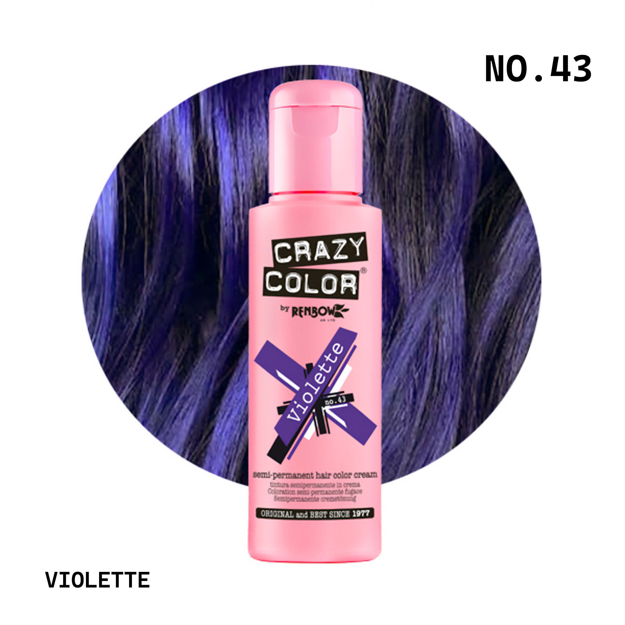 Crazy Color - Semi Permanent Hair Colour Cream Violette No.43 100ml