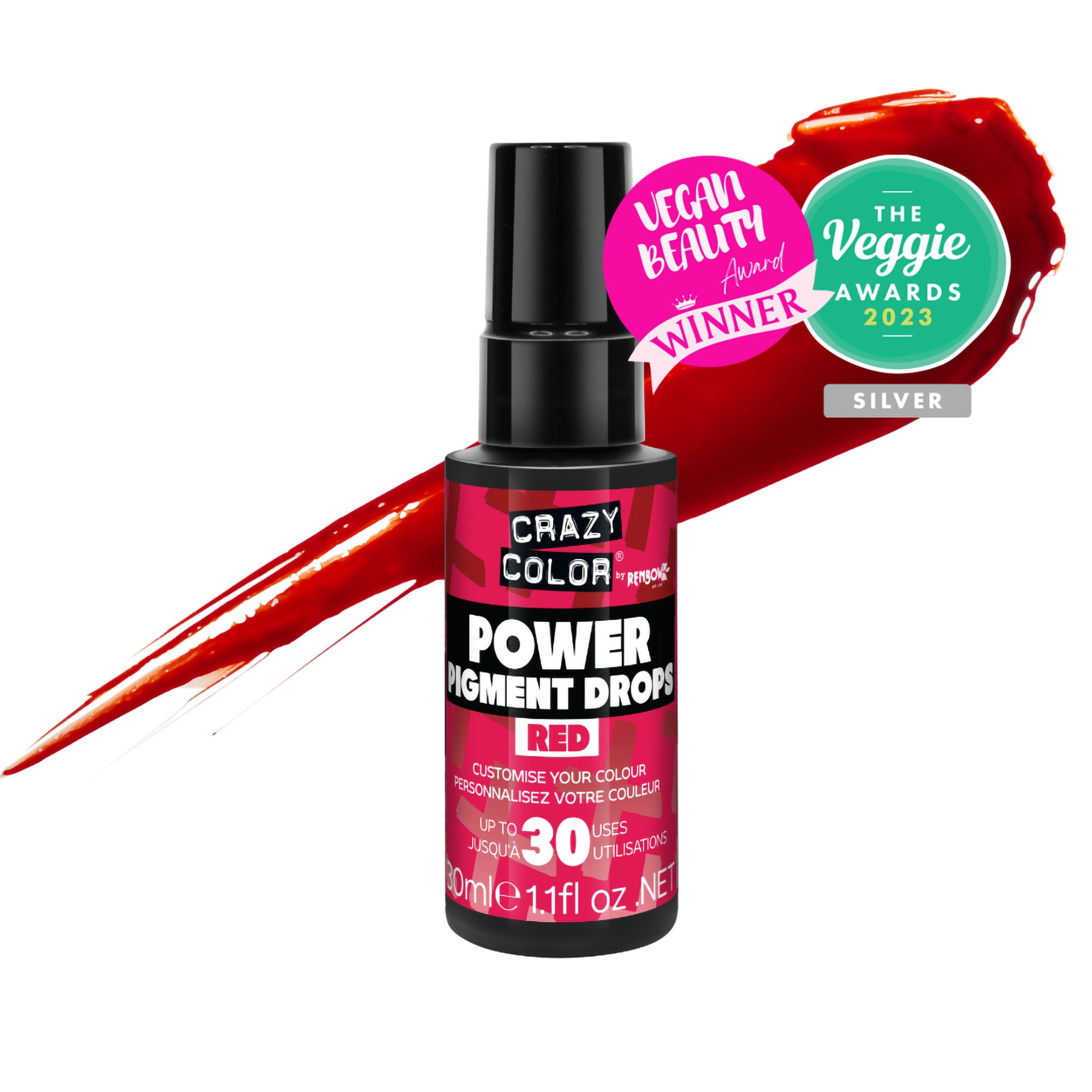 Crazy Color - Power Pigment Drops Red 30ml