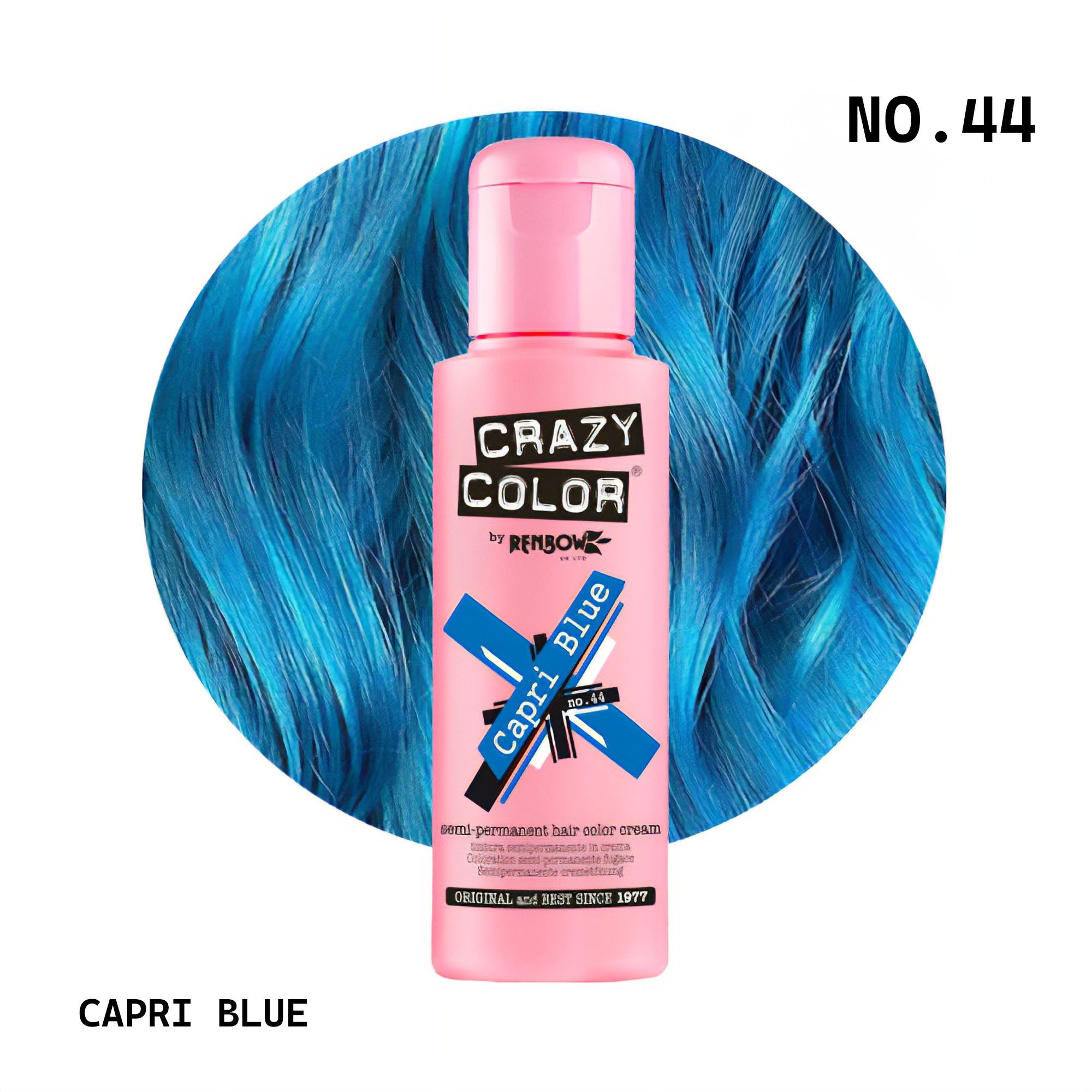 Crazy Color - Semi Permanent Hair Colour Cream Capri Blue No.44 100ml